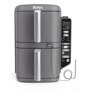 B-Ware Ninja Heißluftfritteuse Fritteuse Doppel schwarz 9,5L 40 °C 240 °C Garfunktionen