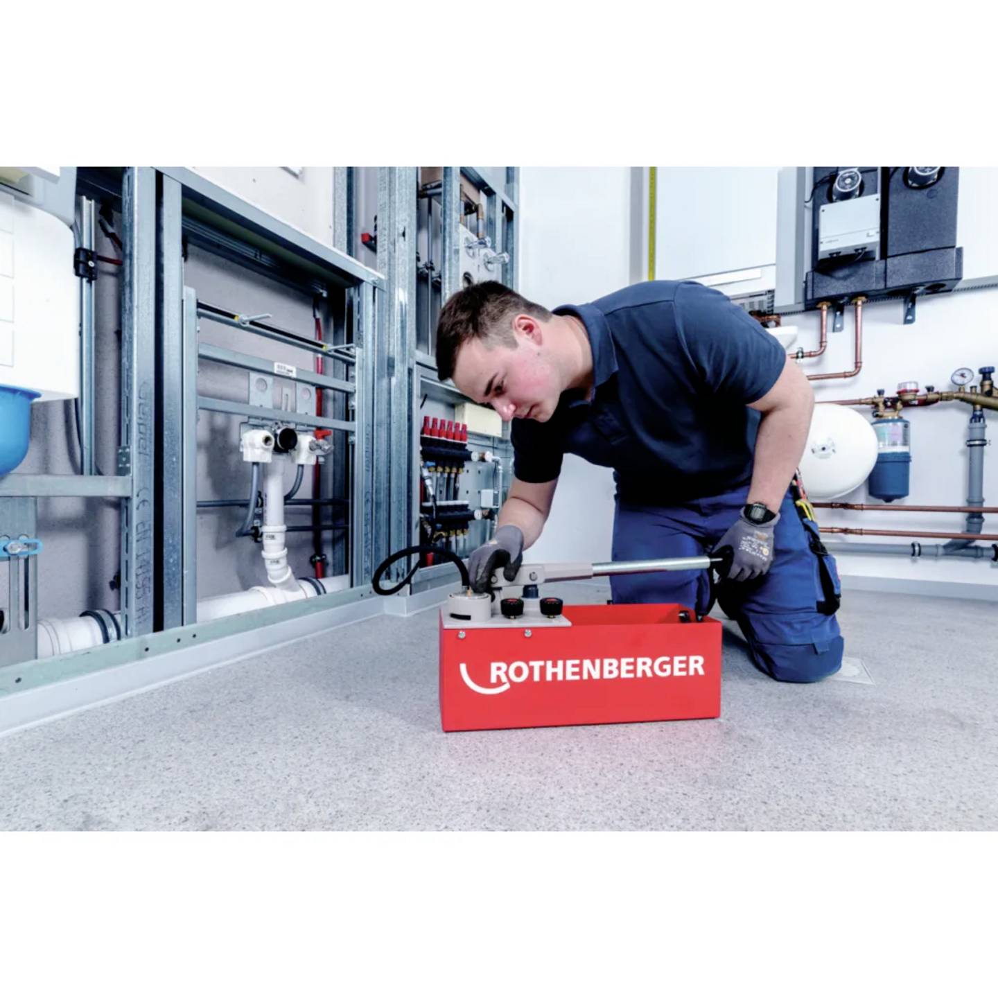 Rothenberger Prüfpumpe RP 50 Druckprüfung 60 bar Wasser Öl Glycol 530x185mm - 4004625602003
