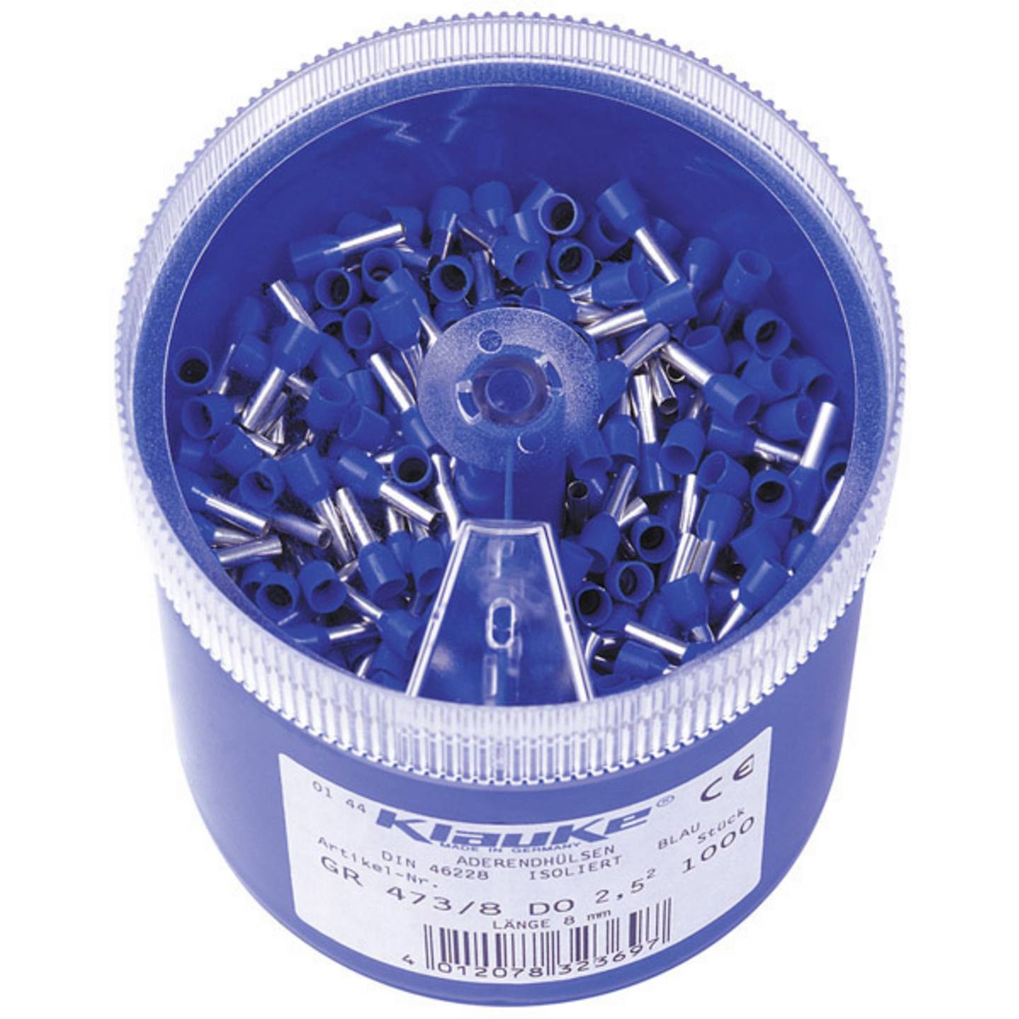 Klauke Aderendhülsen-Sortiment GR4738DO 2.5mm² Teilisoliert Blau 1000 Stück - 4012078320221