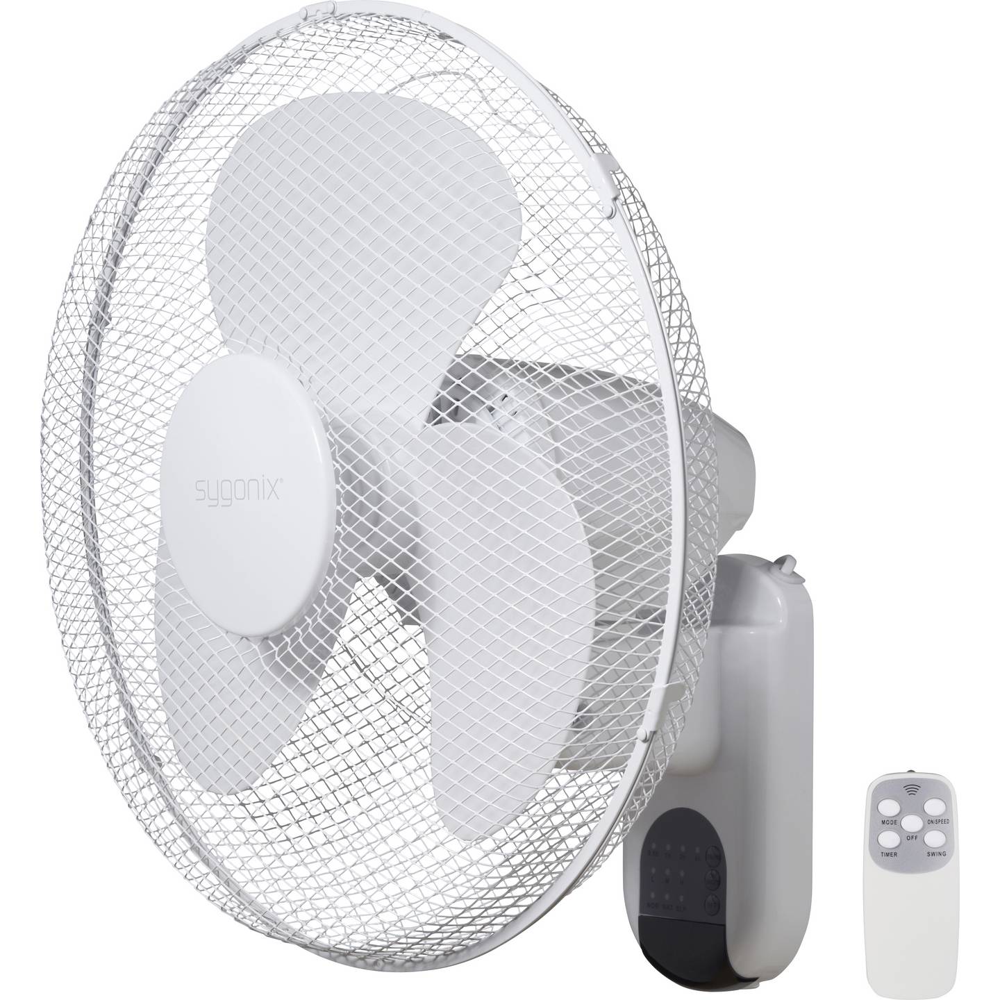 Sygonix Wandventilator Wandlüfter 45W 3-stufige Luftzirkulation Weiß Ø430mm - 4064161389387
