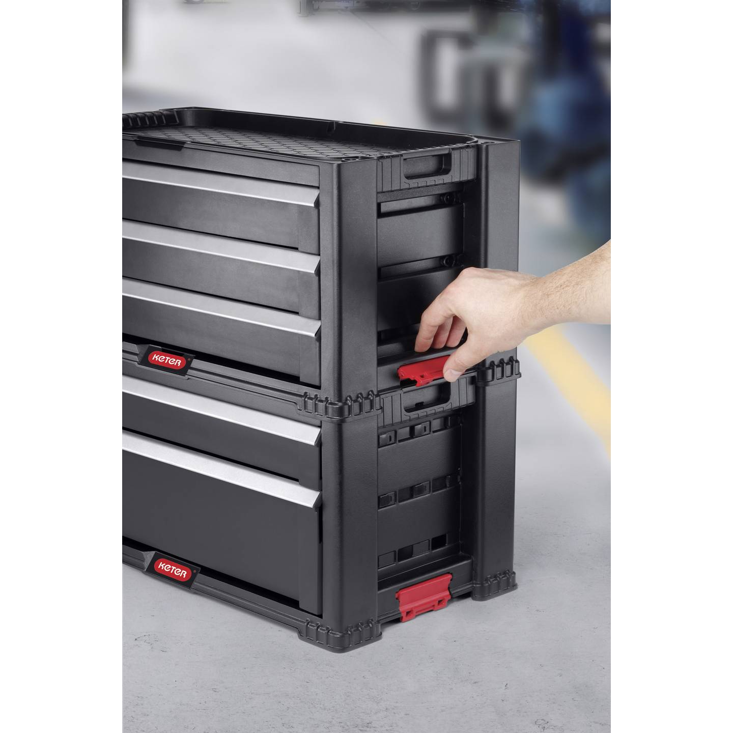 Keter Werkstattwagen Werkzeugwagen schwarz 5 Schubladen 60x38x60cm stabil mobil - 7290106926172