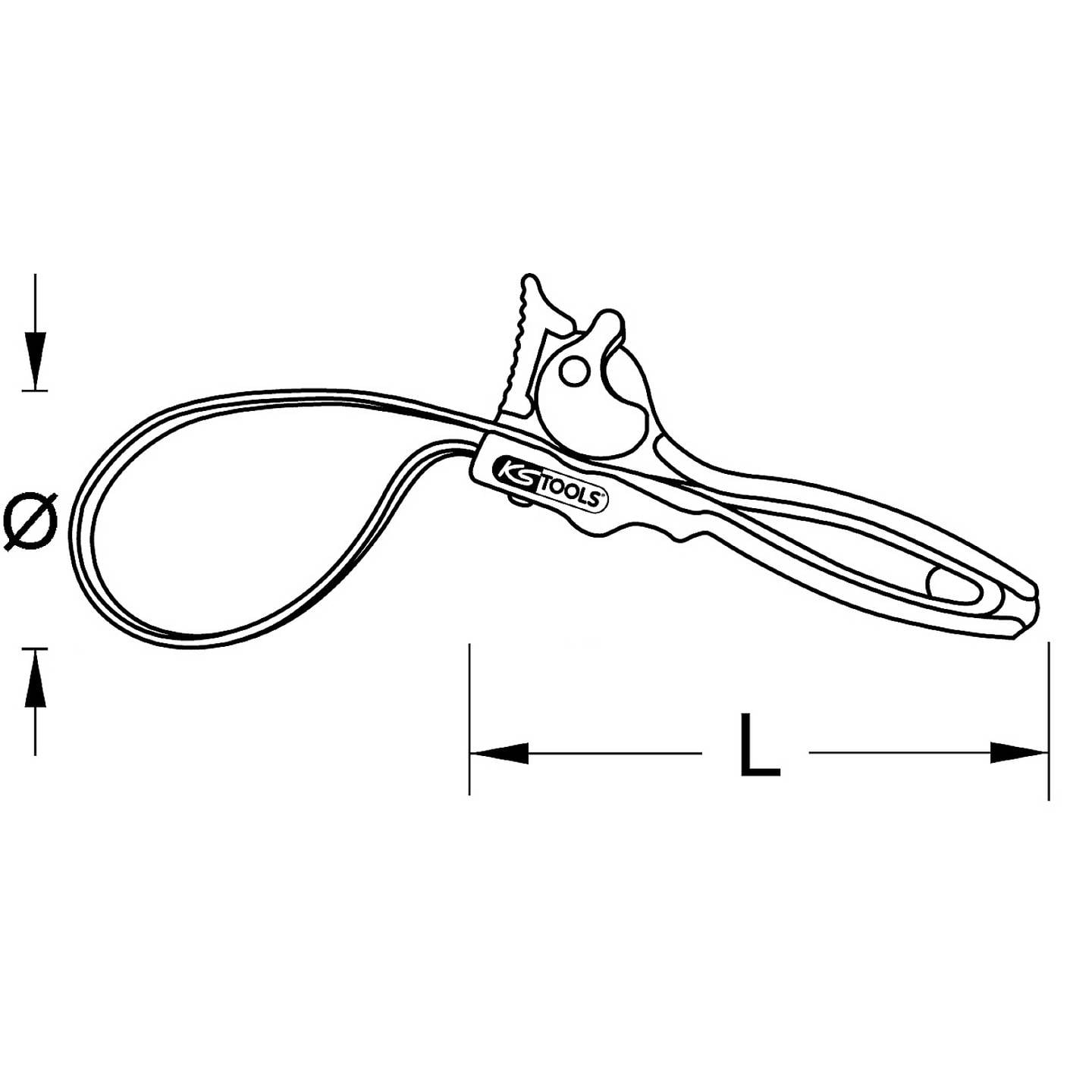 KS Tools Gurtrohrzange Zange Chrom Vanadium rutschfest Gewebeband Metallgriff - 4042146543672
