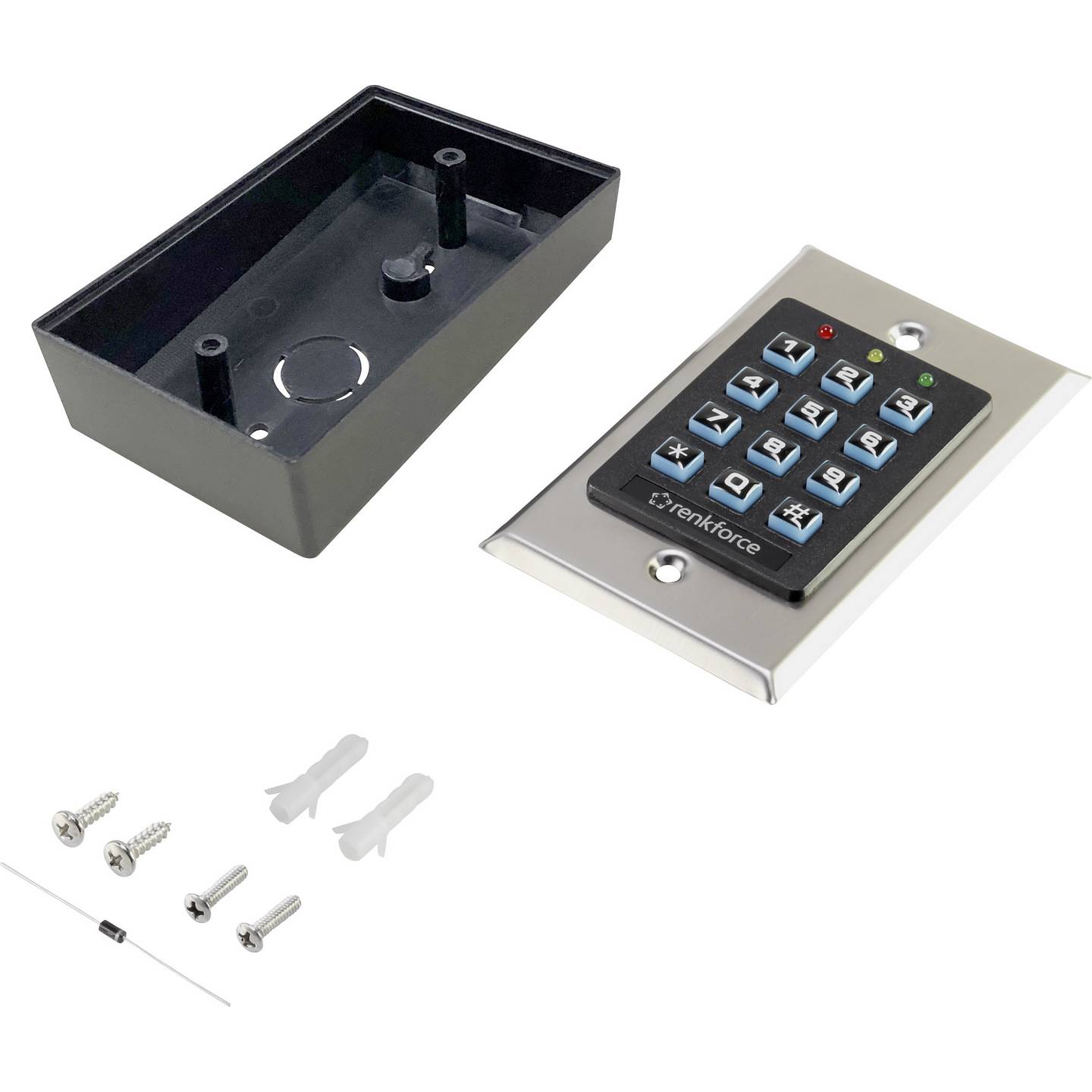 Renkforce Codeschloss Aufputz Zahlencode Zugangskontrolle mit Tastatur 72x117mm - 4016139311401