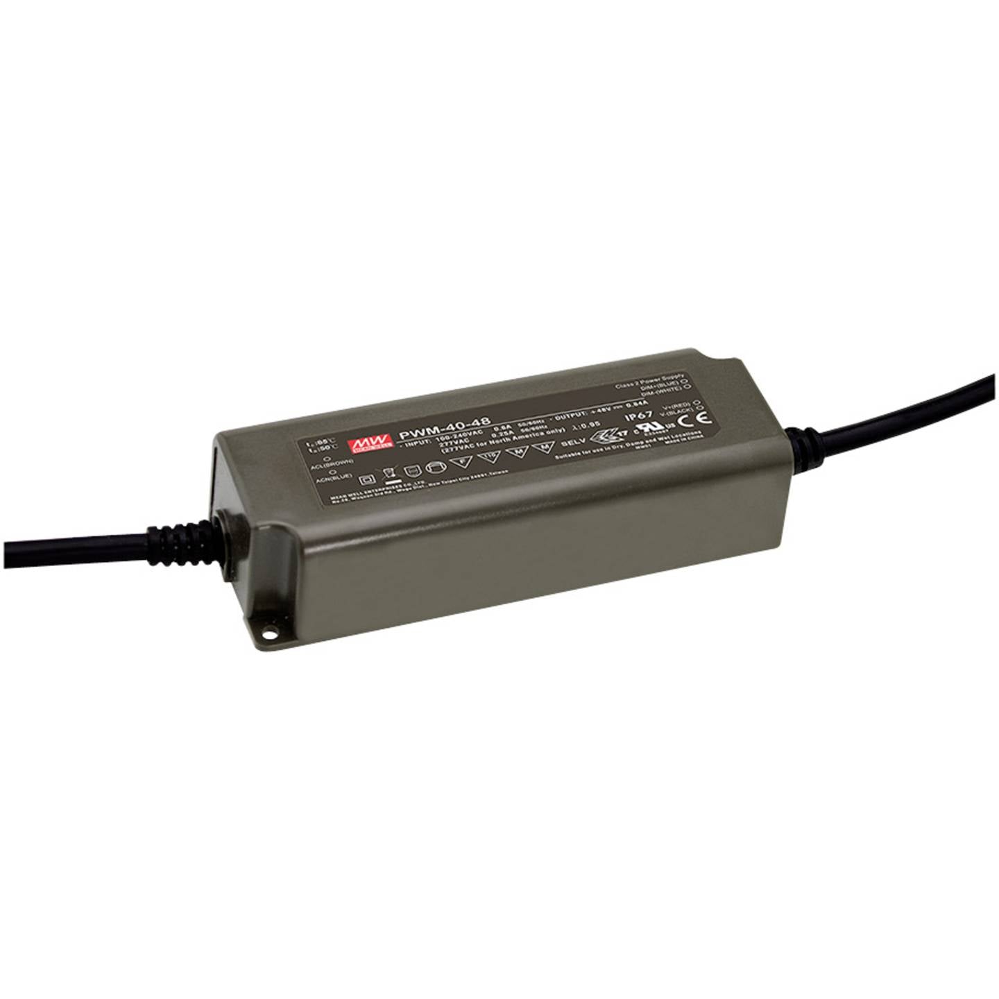 MEAN WELL LED Trafo Schaltnetzteil Konstantspannung dimmbar IP67 PWM-40-24 PFC - 4711287459844