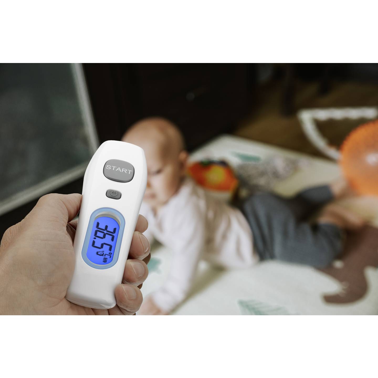 TFA Dostmann Infrarot Fieberthermometer Berührungslos Fieberalarm 1 Sekunde weiß - 4009816036117