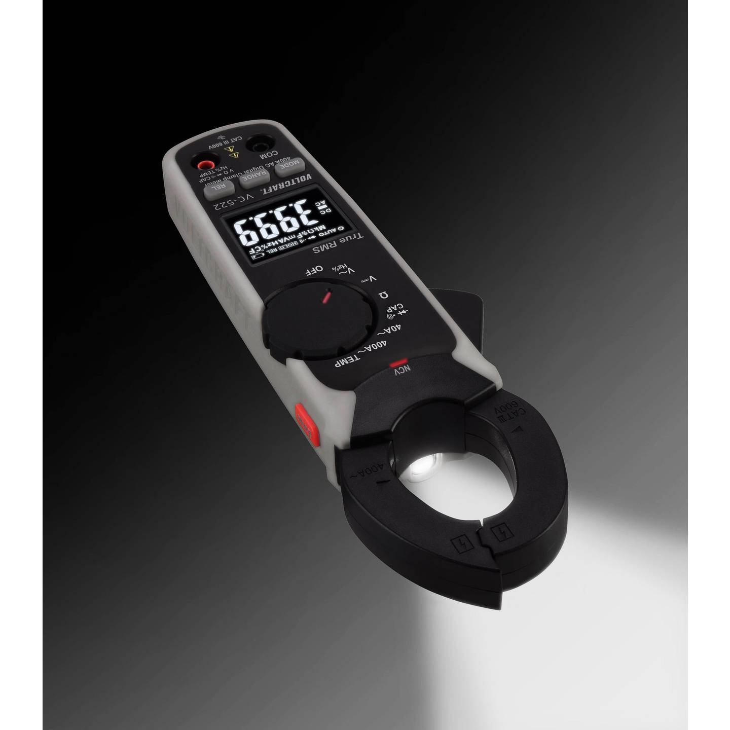 Voltcraft Stromzange VC-522 digitale Messzange 4000 Counts CAT III 600 V Anzeige - 4053199547456