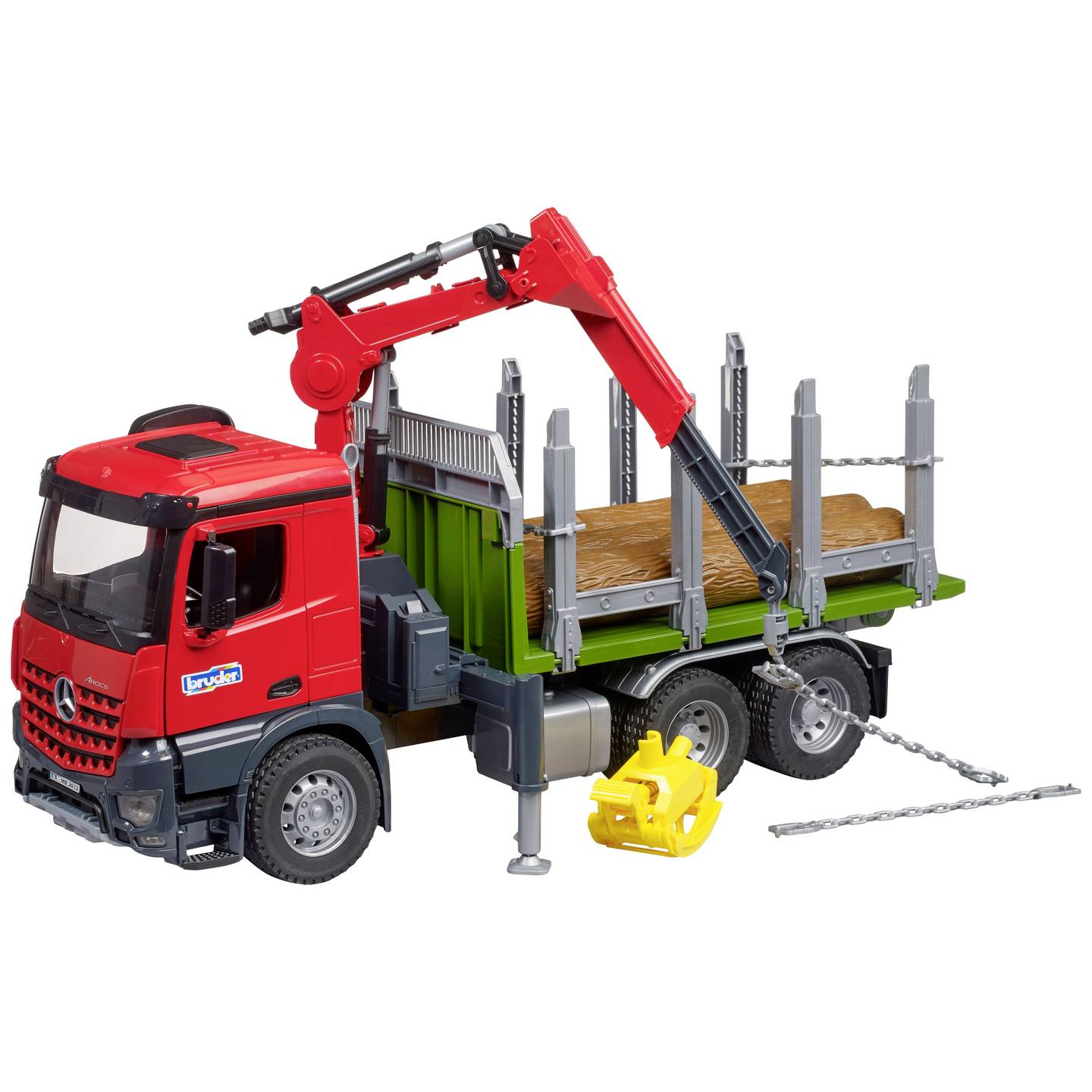 Bruder LKW Modell Mercedes Benz Arocs Holztransporter Greifarm Spielzeug 1:16 - 4001702036690