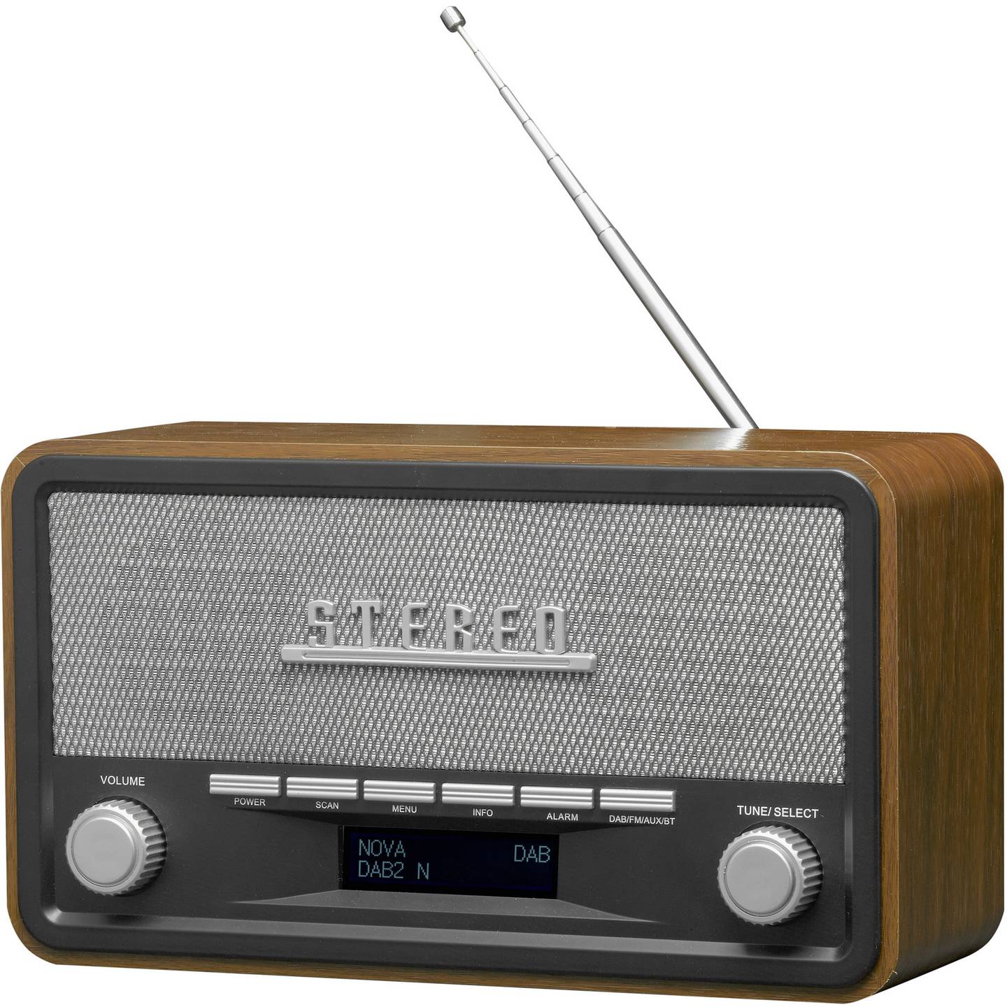 Denver DAB-18 Tischradio DAB+, UKW, AUX, Holz, Wecker integriert - 5706751035883