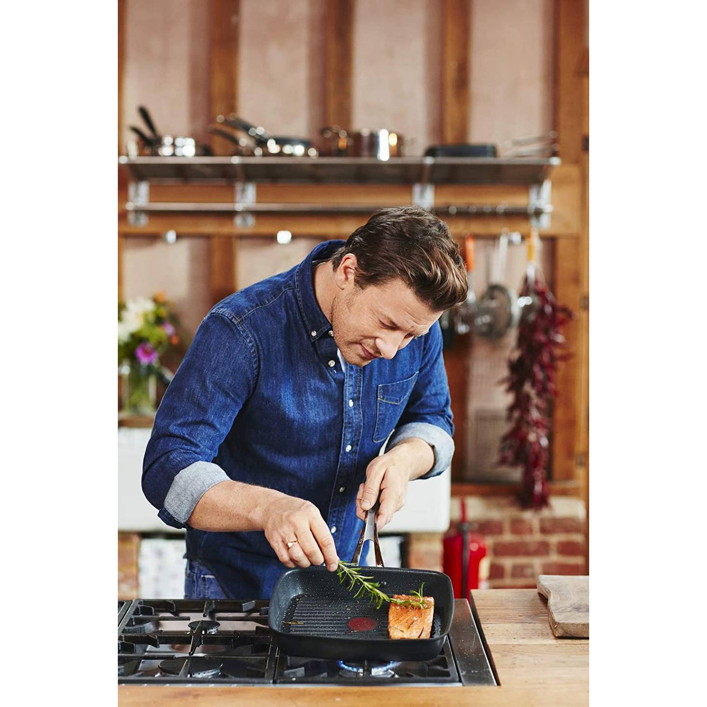 Tefal Grillpfanne Guss Alu 23x27cm Bratpfanne schwarz Handtuchheizkörper stabil - 3168430244276