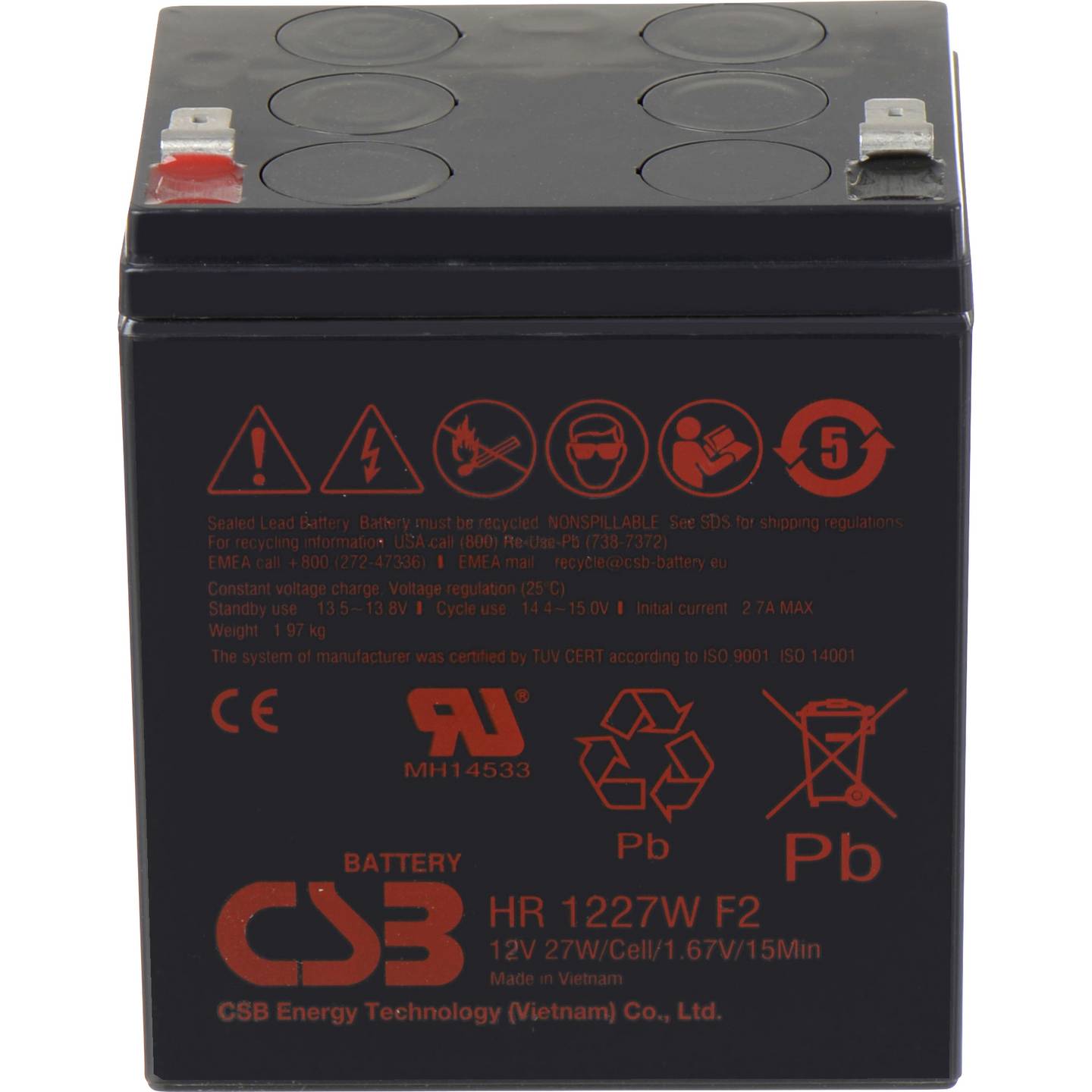 CSB Bleiakku HR1227WF2 hochstromfest Akku Batterie 12V 7Ah für verschiedene - 2050006484012
