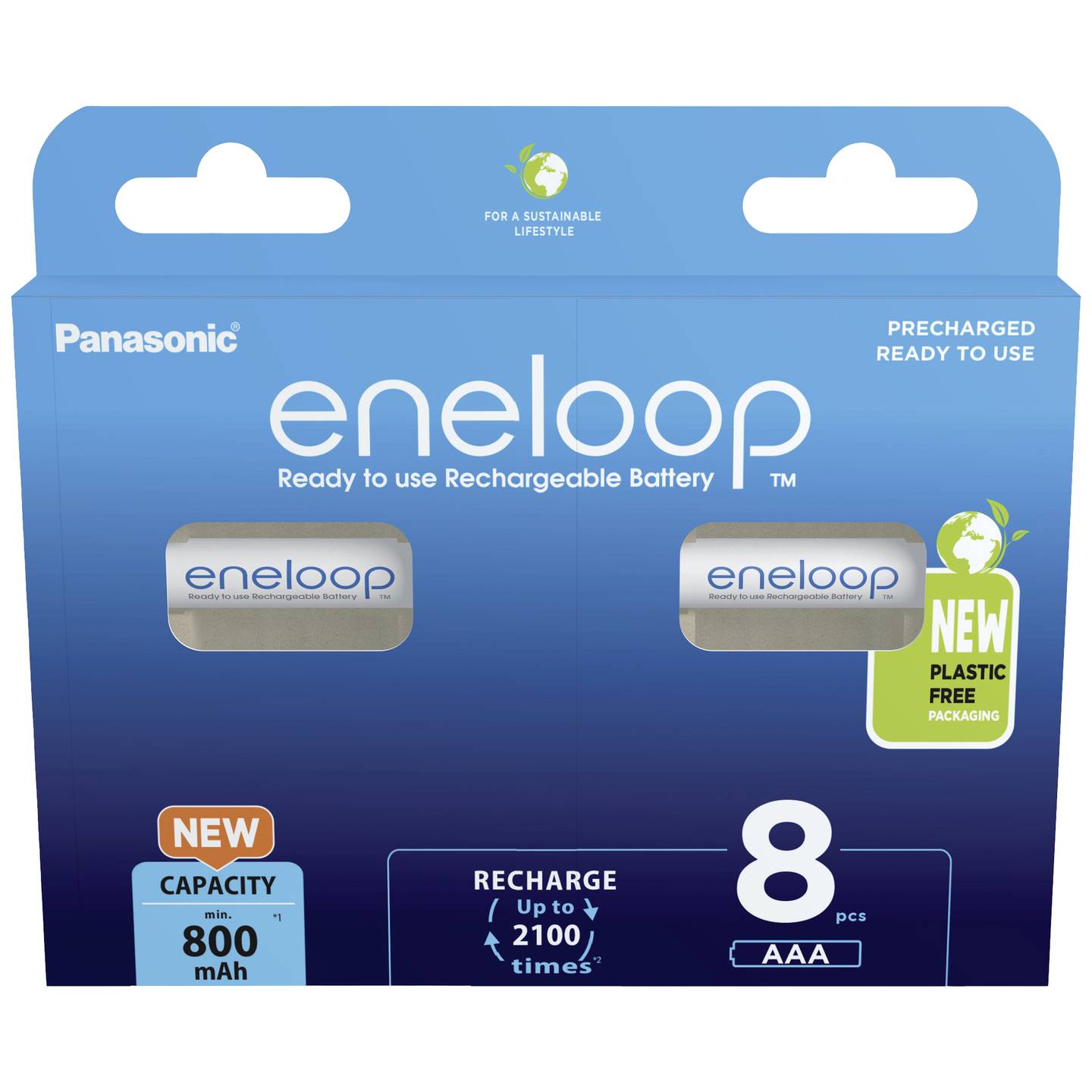 eneloop HR03 Micro AAA Akku NiMH 800 mAh 8 Stück wiederaufladbar - 5410853064329