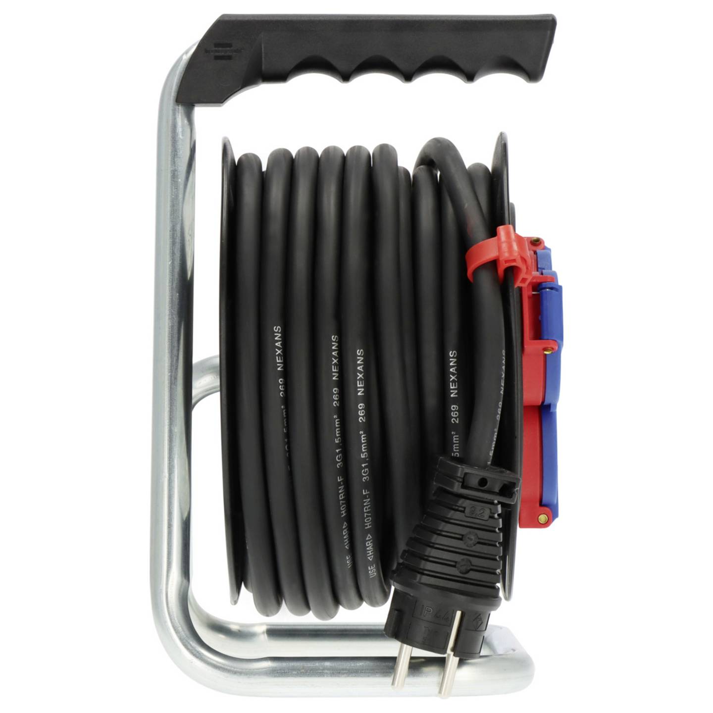 Brennenstuhl Kabeltrommel 12m Schwarz Verlängerungskabel 3 Steckdosen IP44 16A - 4007123688586