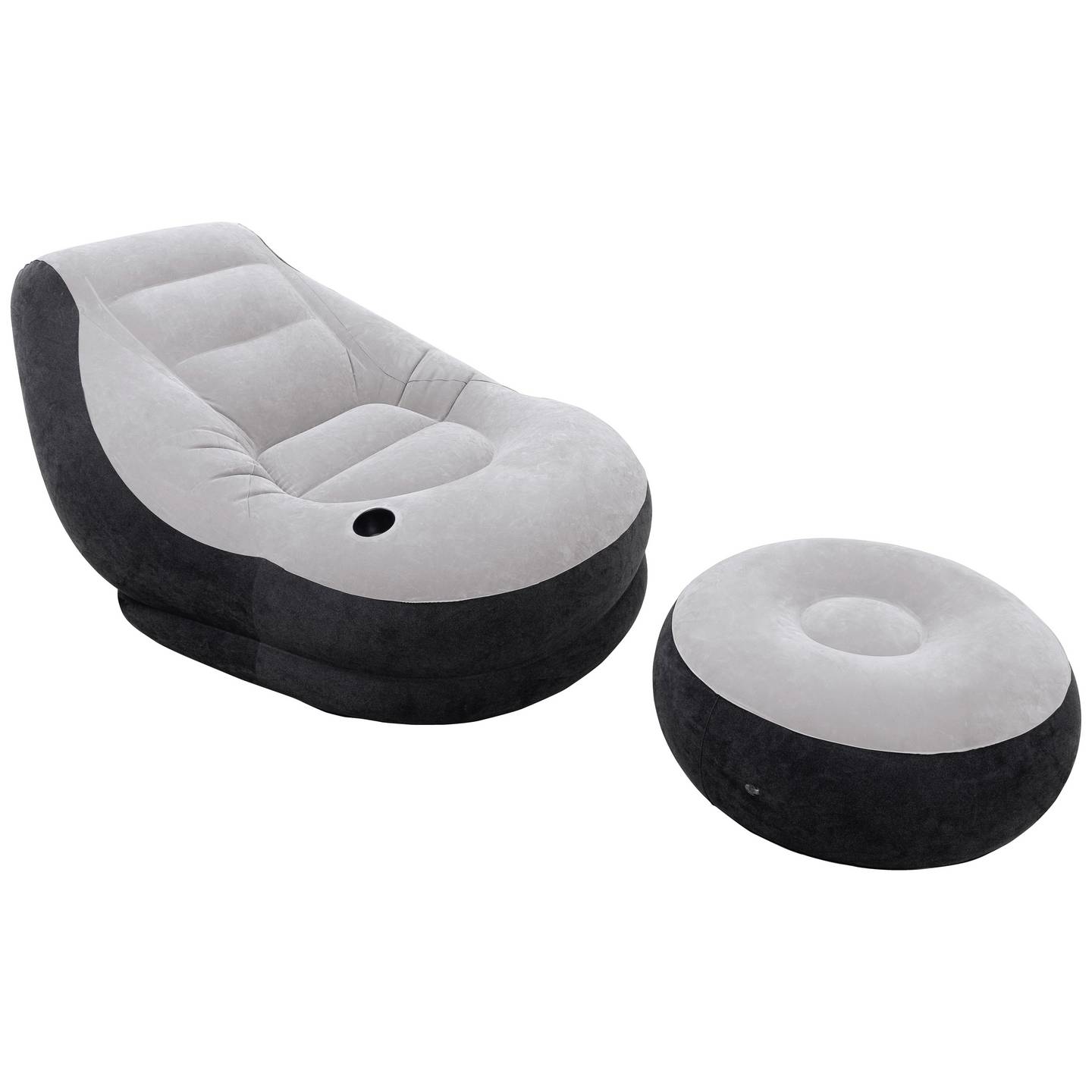 Intex UltraLounge Sessel 137x102x79 cm Grau aufblasbar mit Ottoman - 6941057465647