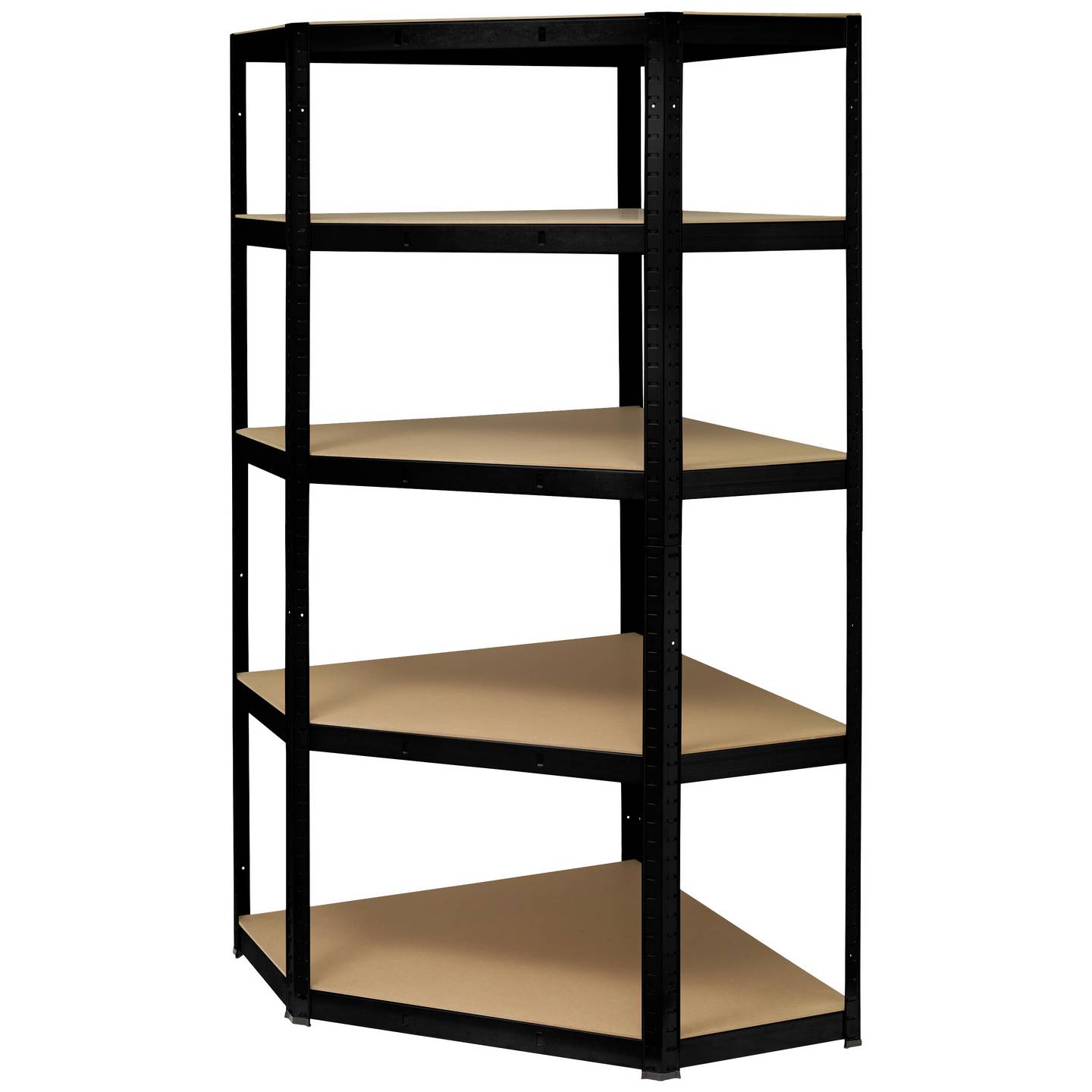 Toolcraft Lagerregal-Eckmodul Metall schwarz 70x70cm 5 Böden 175kg belastbar - 4064161293578