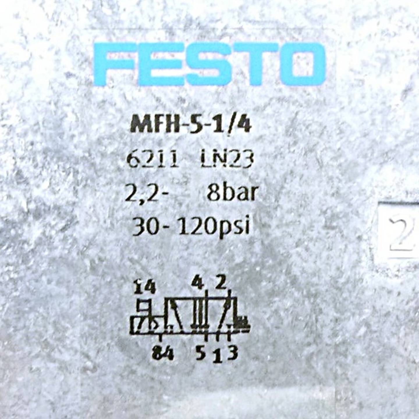 Festo Magnetventil MFH-5-1/4 5/2 Wege elektrisch 8bar IP65 G1/4 Bewässerung - 4052568001131