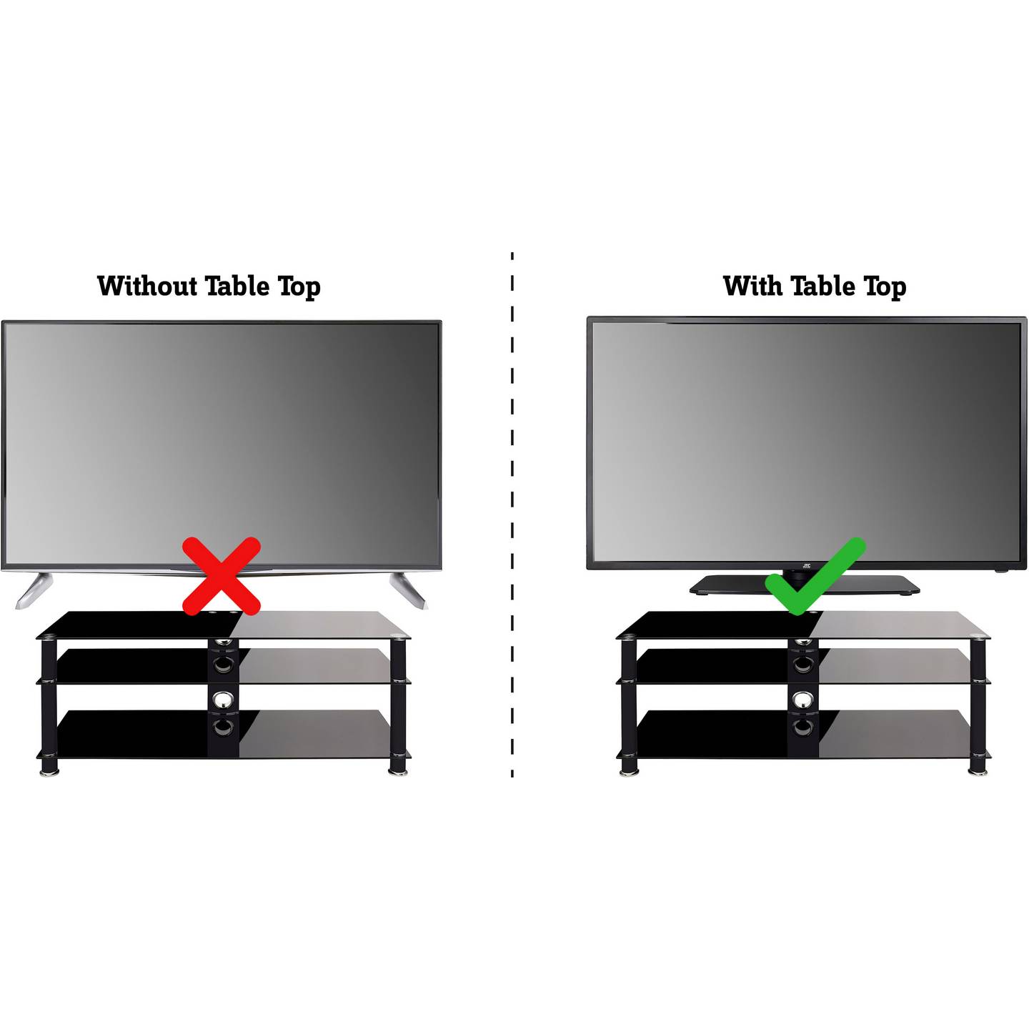 SpeaKa Professional TV-Standfuß neigbar schwenkbar höhenverstellbar schwarz - 4016139159669