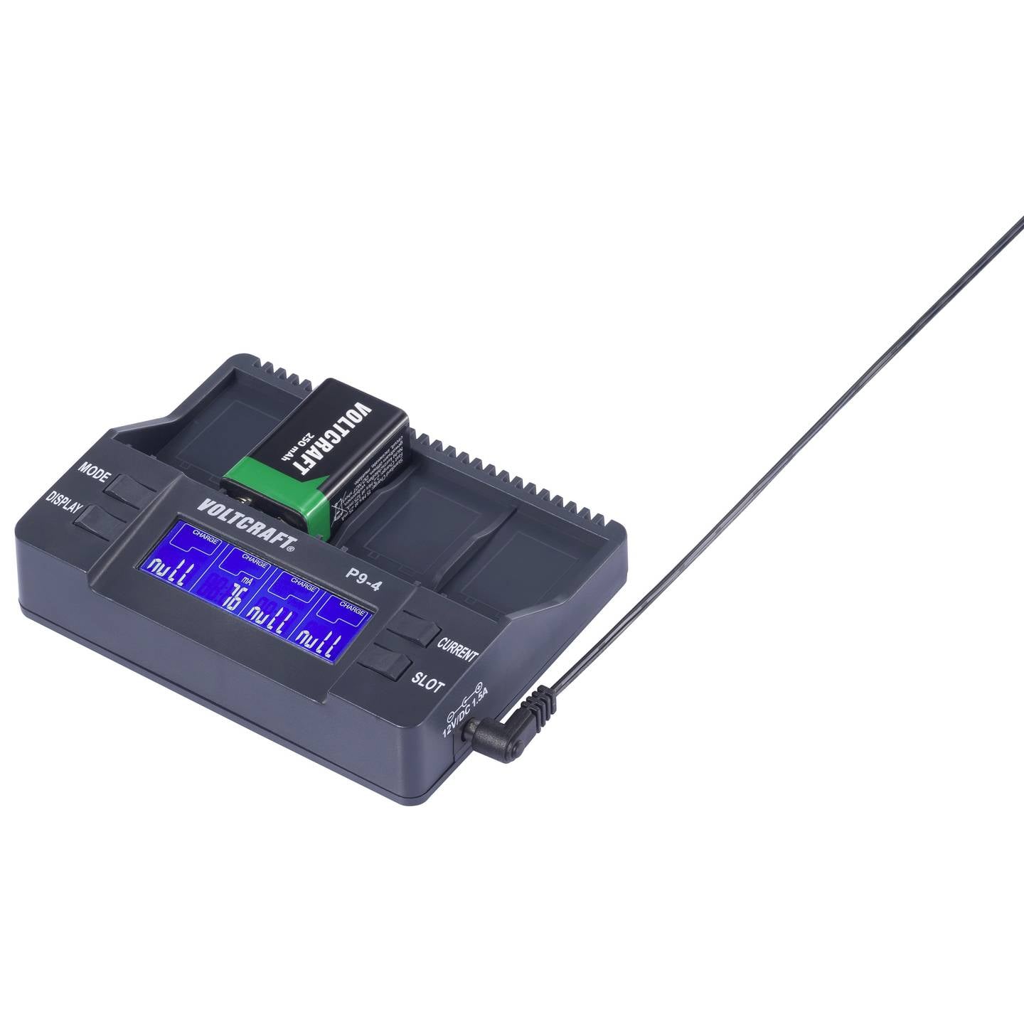 VOLTCRAFT 9V-BLOCK LADER P9-4 Akku Ladegerät für 9V Blockbatterien 500mA - 4016139164199
