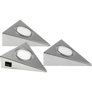 B-Ware Heitronic LED-Unterbauleuchte Hängeleuchte GENUA 3er Set warmweiß Edelstahl