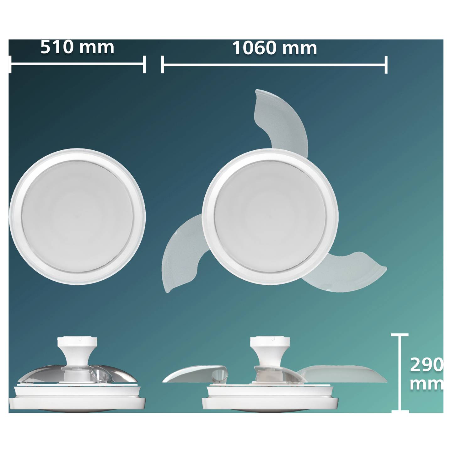 Philips LED Deckenventilator 28W Fernbedienung Dimmbar 3 Rotorblätter Weiß - 8721103096029