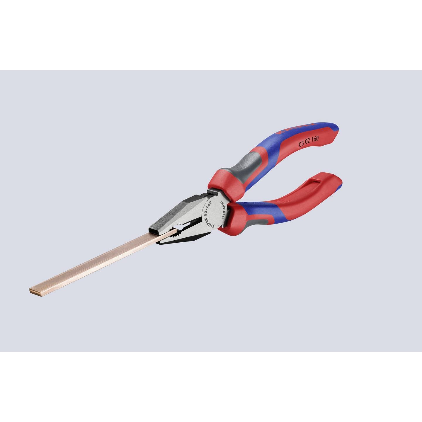 KNIPEX Kombizange Flachrundzange Werkstatt Werkzeugstahl Comfortgriff 160 mm - 4003773023203