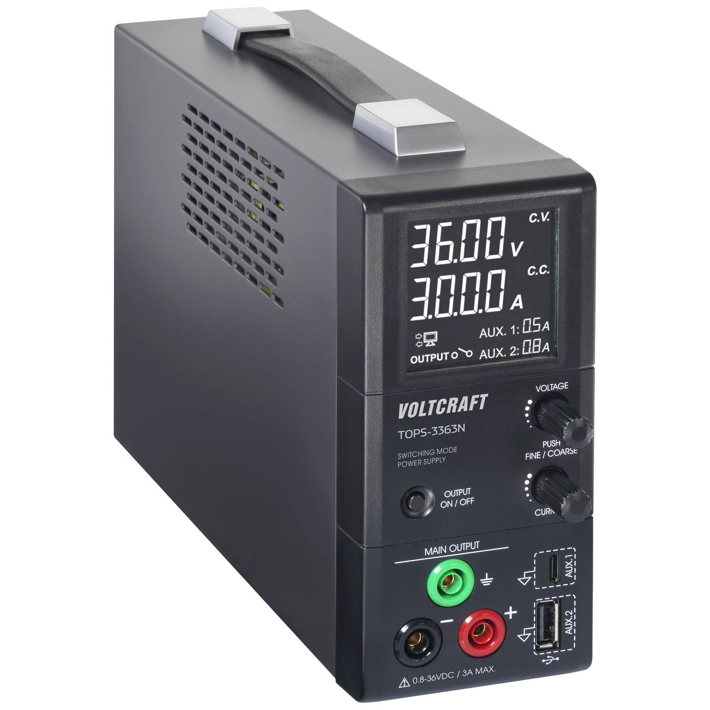 Voltcraft Labornetzgerät TOPS-3363N einstellbar 0.8-36V 3A 100W lüfterlos 3 - 4064161321134