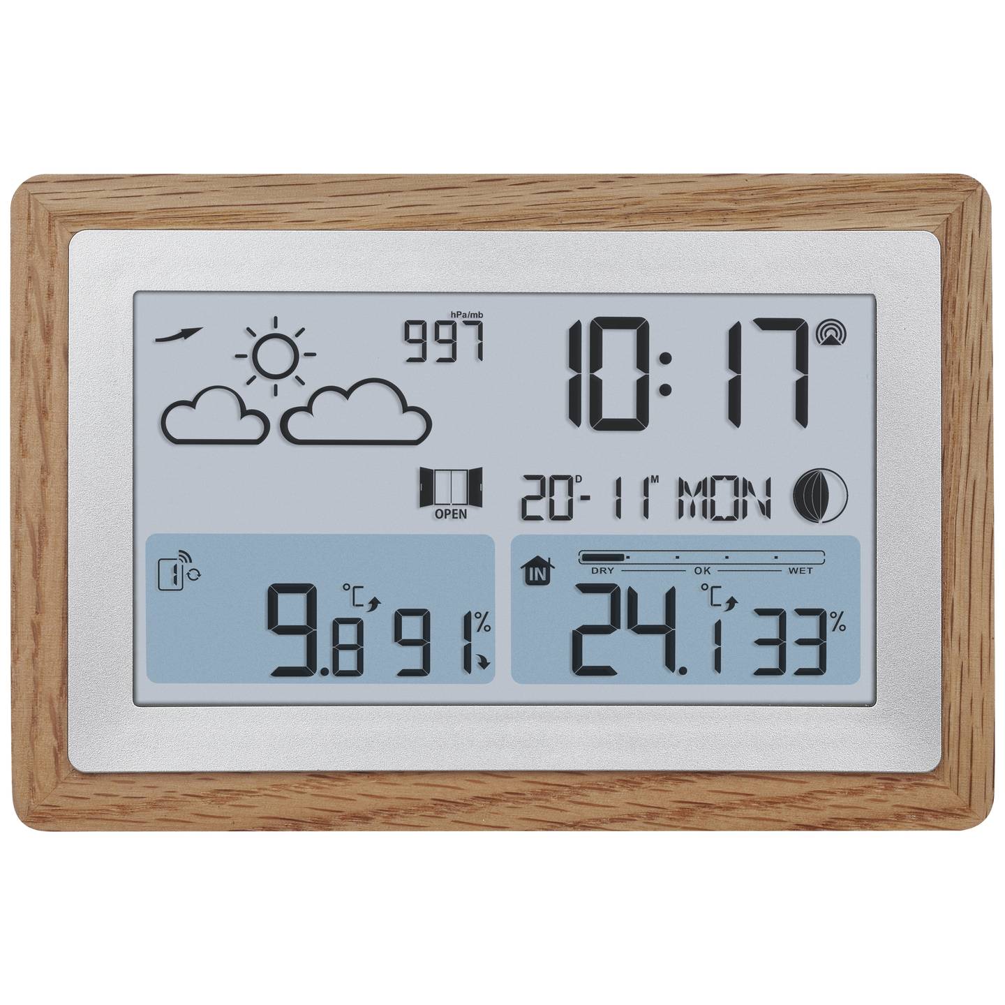 TFA Dostmann Funk Wetterstation Station OAK Wetterdaten Vorhersage Eiche digital - 4009816040527