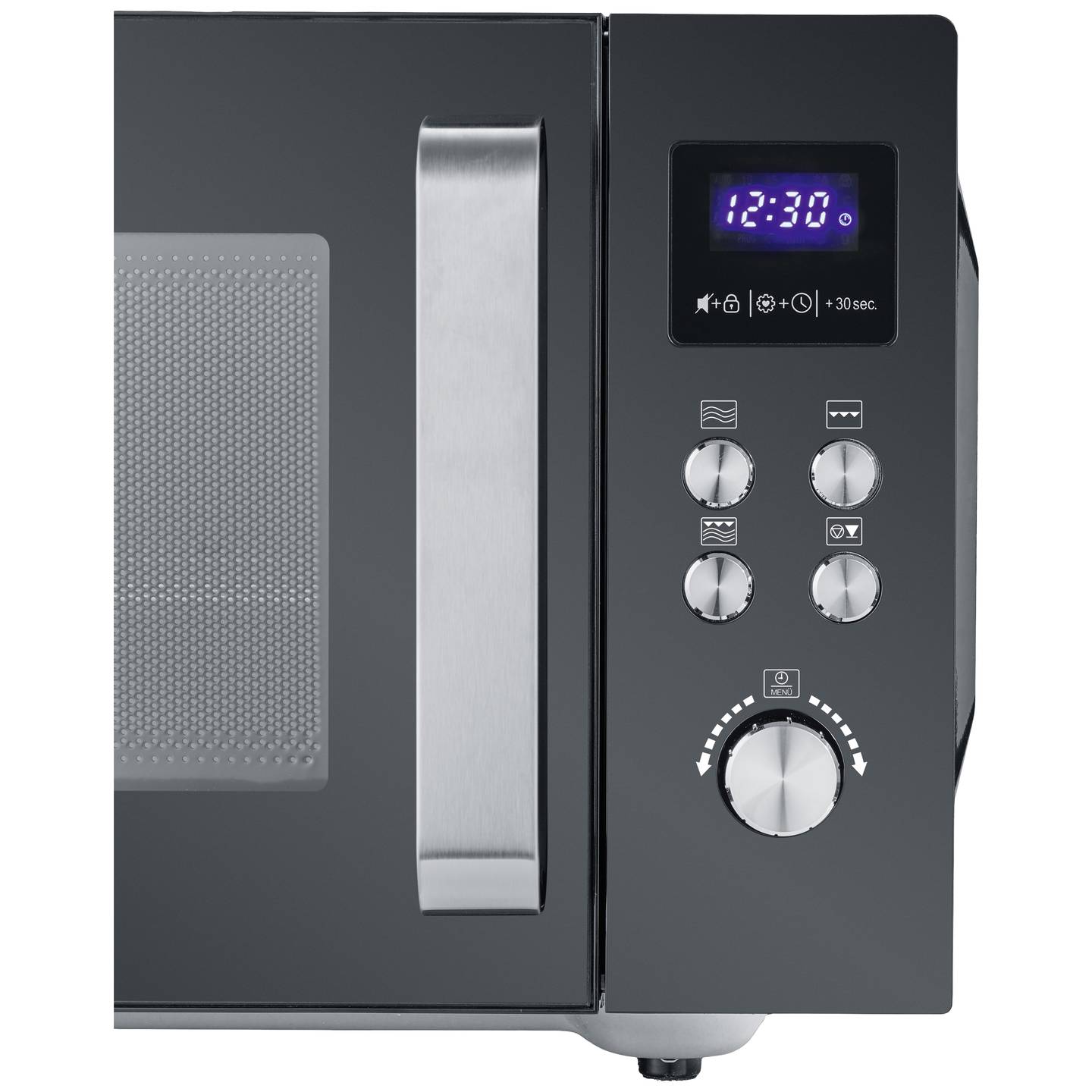 Severin MW Mikrowelle Schwarz Edelstahl 900 W Grillfunktion flacher Glasboden - 4008146037610
