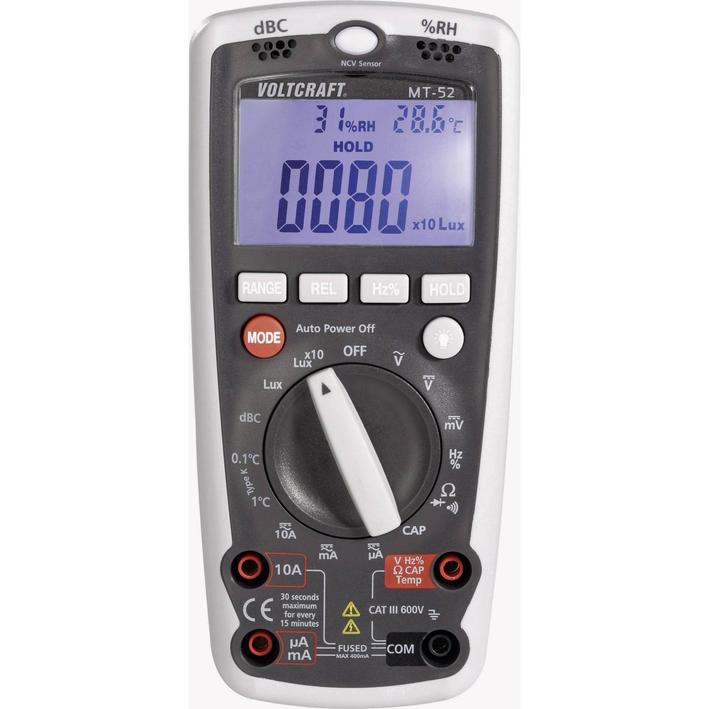 Voltcraft Hand-Multimeter MT-52 digital Umwelt-Messfunktion CAT III 600 V 4000 - 4016138634938