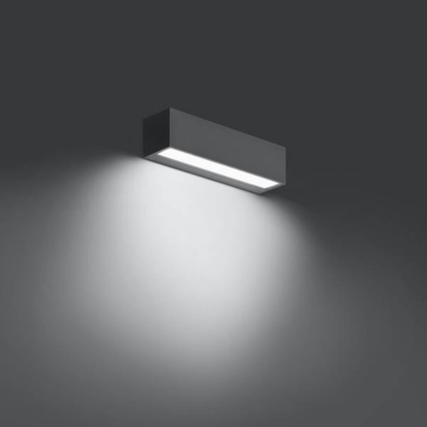 Brumberg Wandleuchte LED grau Aluminium Glas 3,1W IP65 208lm 3000K 190x33x50mm - 4251433982500