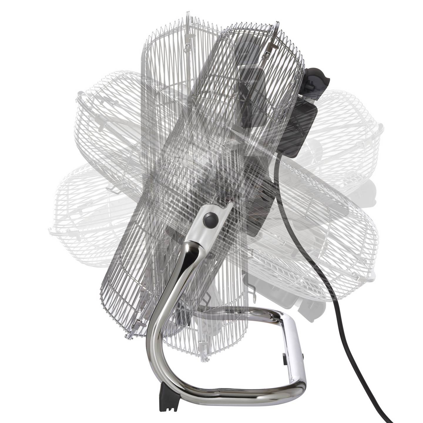 Sygonix Bodenventilator Ventilator 70W Luftzirkulation Chrom Ø505mm Höhe 480mm - 4064161489346