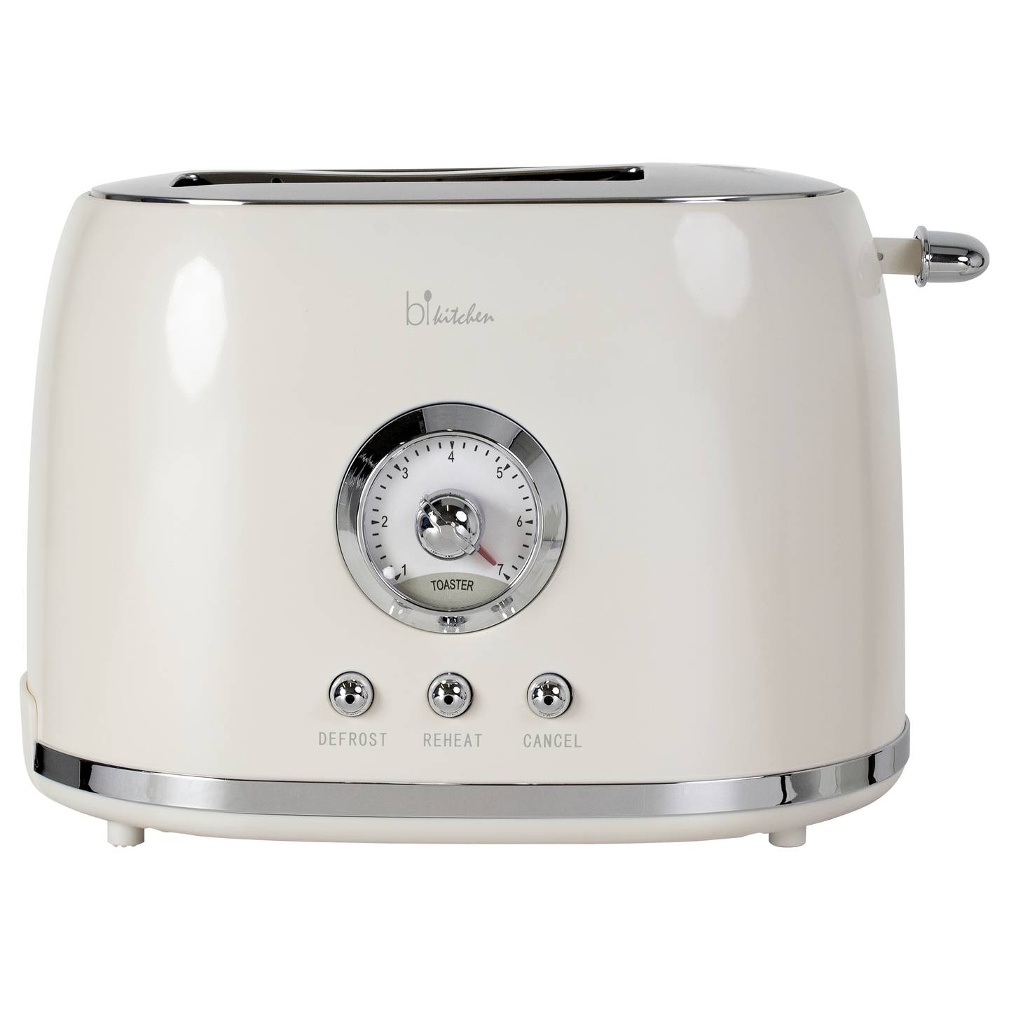 BiKitchen Toaster Toastautomat 800W cremeweiß glänzend Brotröster Küchenhelfer - 9004489229175