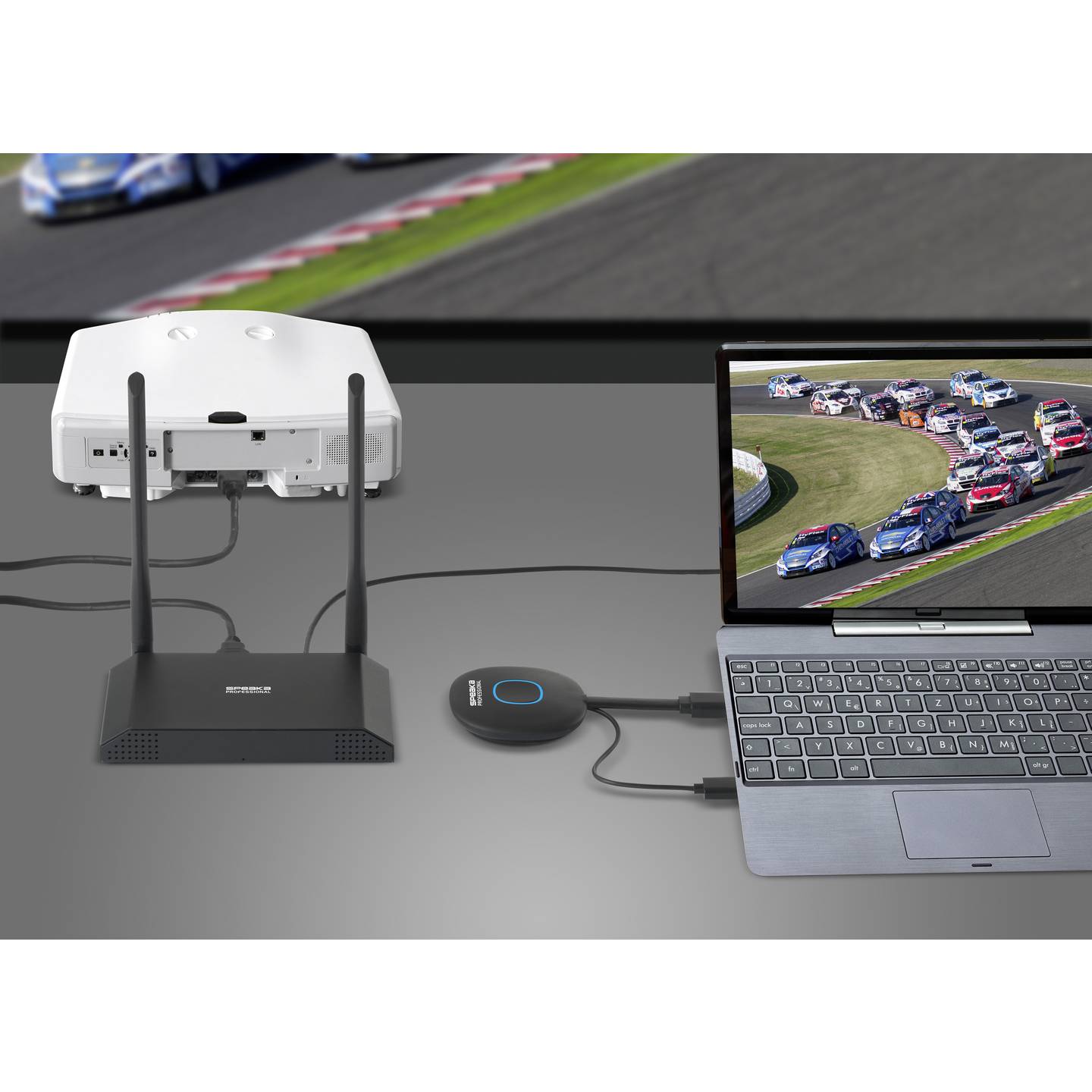 SPEAKA 4K60HZ Quad Multi-Viewer Sender drahtlos 50m Reichweite USB schwarz - 4064161161396
