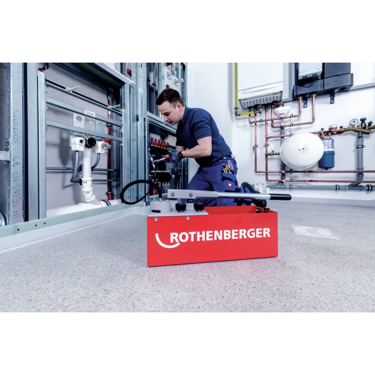 Rothenberger Prüfpumpe RP 50 Druckprüfung 60 bar Wasser Öl Glycol 530x185mm - 4004625602003