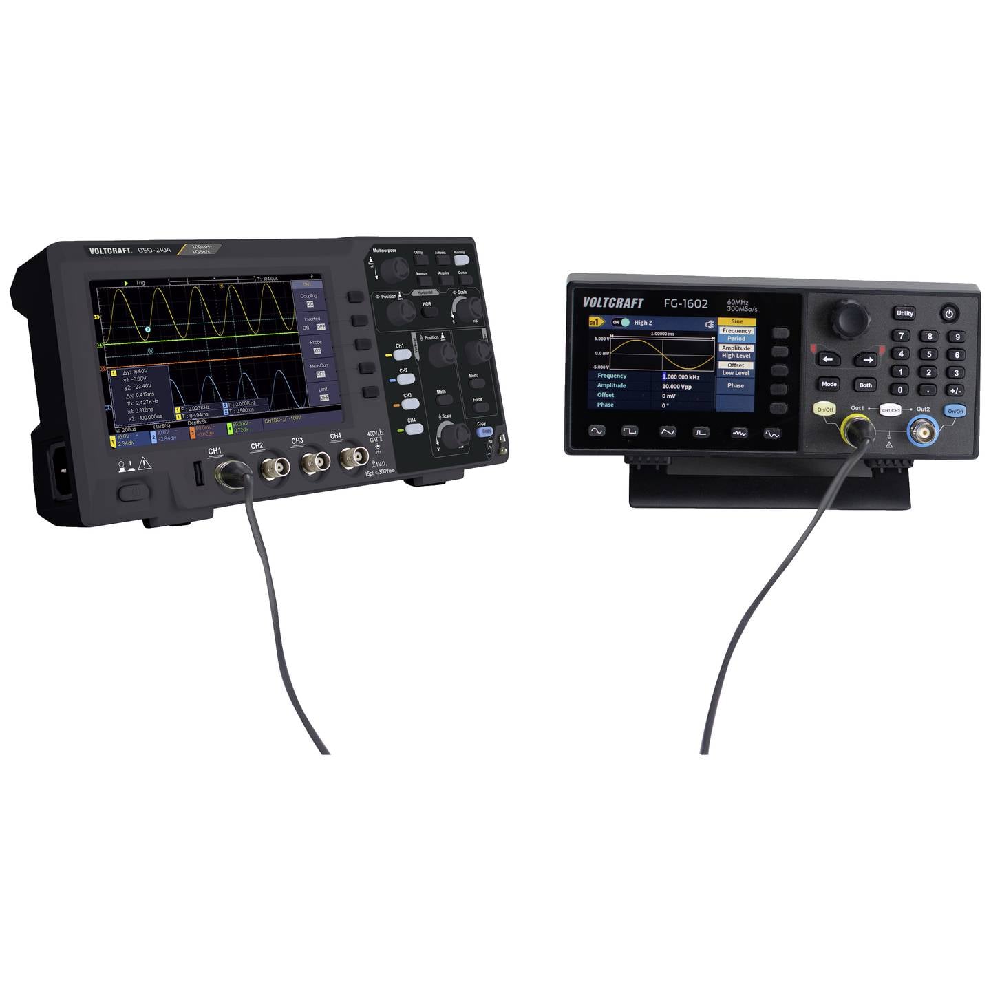 VOLTCRAFT FG-1602 Funktionsgenerator Signalgenerator 60MHz 2-Kanal USB LCD - 4064161227122