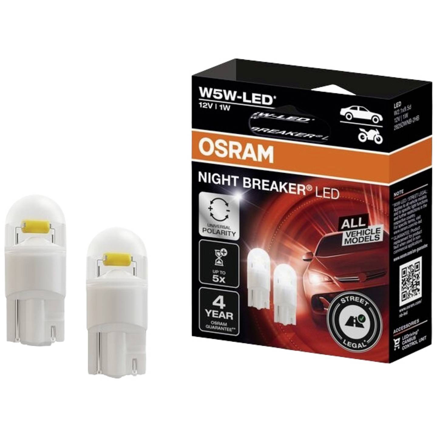 Candidate title: OSRAM NIGHT BREAKER LED W5W KFZ-Lampen Auto-Glühbirnen - 4062172367424