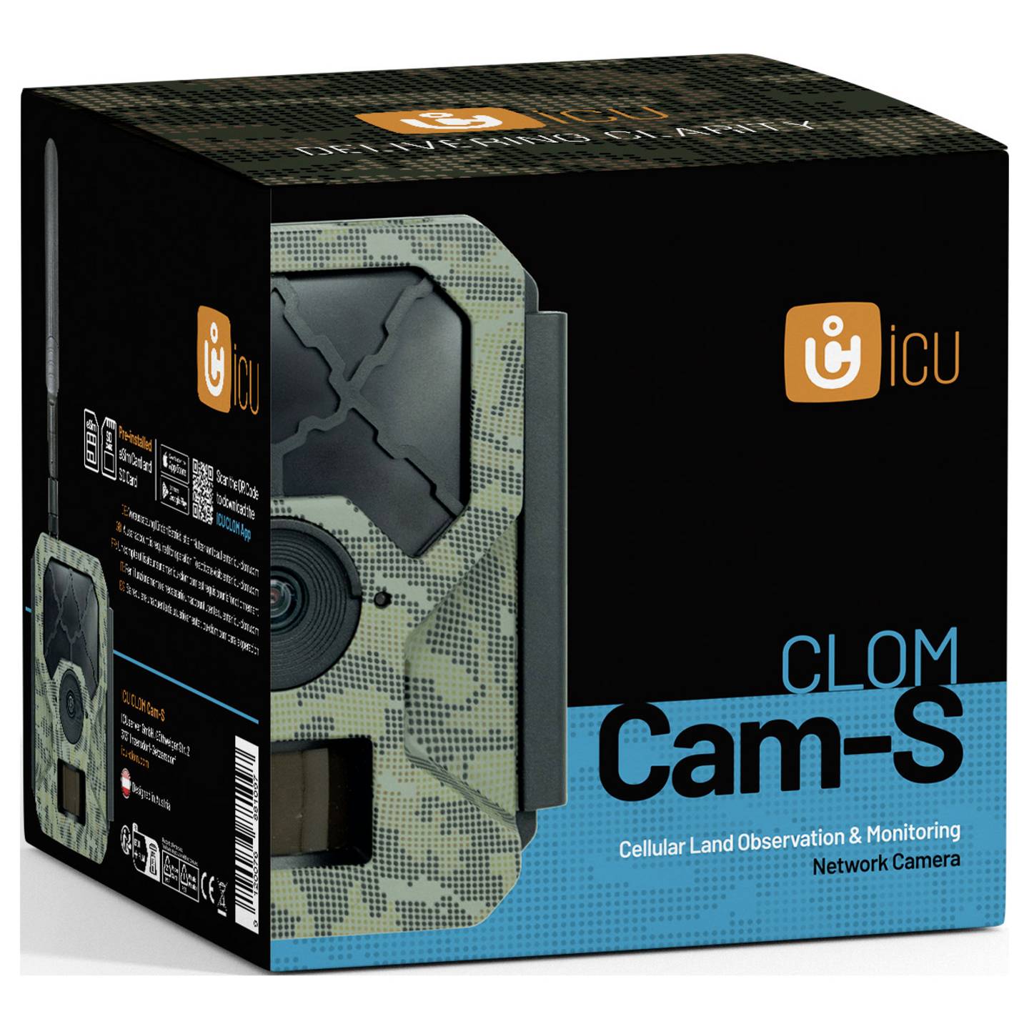 ICU CLOM Cam-S Wildkamera 12 MP mit Nachtsicht und 16 GB SD-Karte - 9120076881097