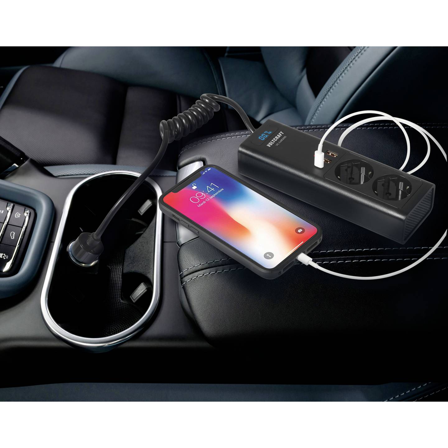Voltcraft Wechselrichter VC-CAR200 200W 12V DC 230V AC USB Zigarettenanzünder - 4064161250588