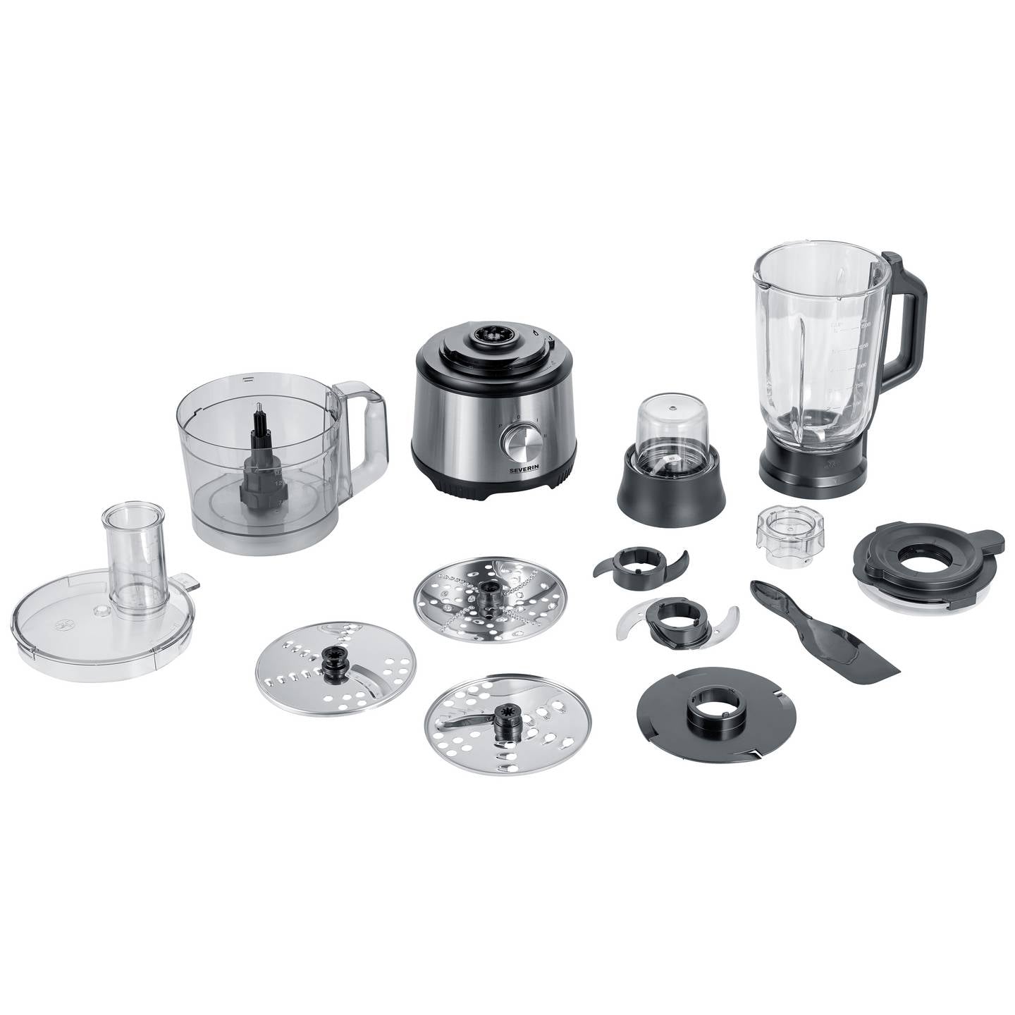 Severin Küchenmaschine Rührmaschine KM 3892 1200W Edelstahl Glas 1,5l Silber - 4008146038099