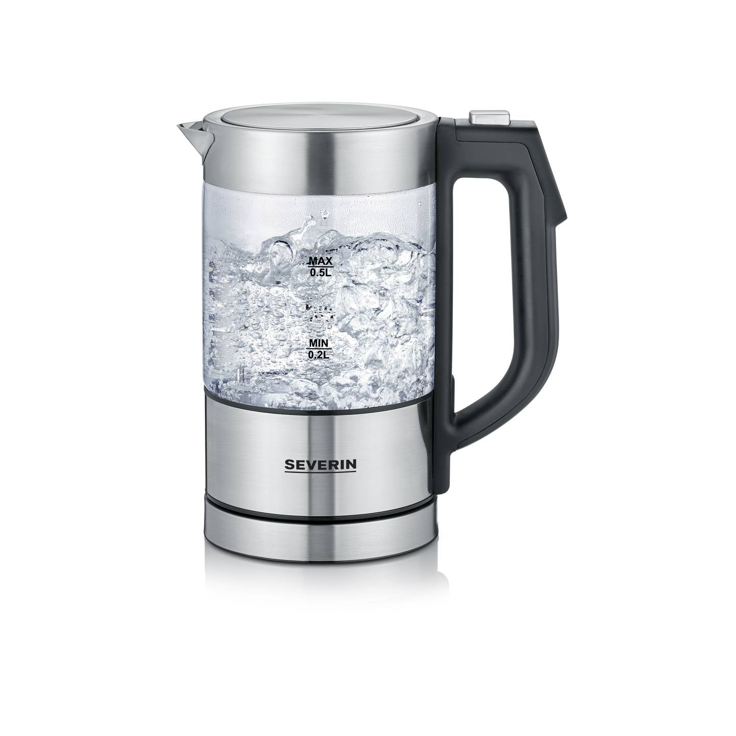 Severin Wasserkocher Teekocher WK 3458 Edelstahl BPA-frei 0,5l schwarz 1100W - 4008146037764
