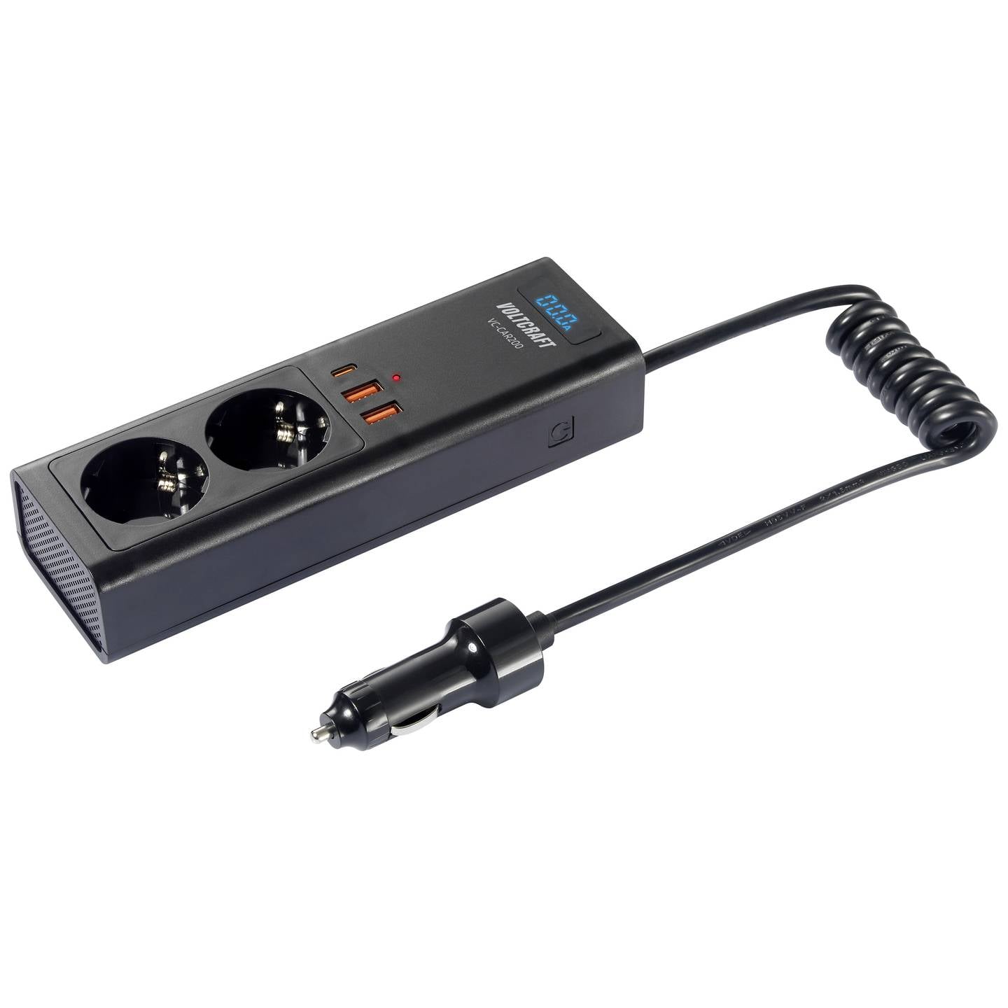 Voltcraft Wechselrichter VC-CAR200 200W 12V DC 230V AC USB Zigarettenanzünder - 4064161250588
