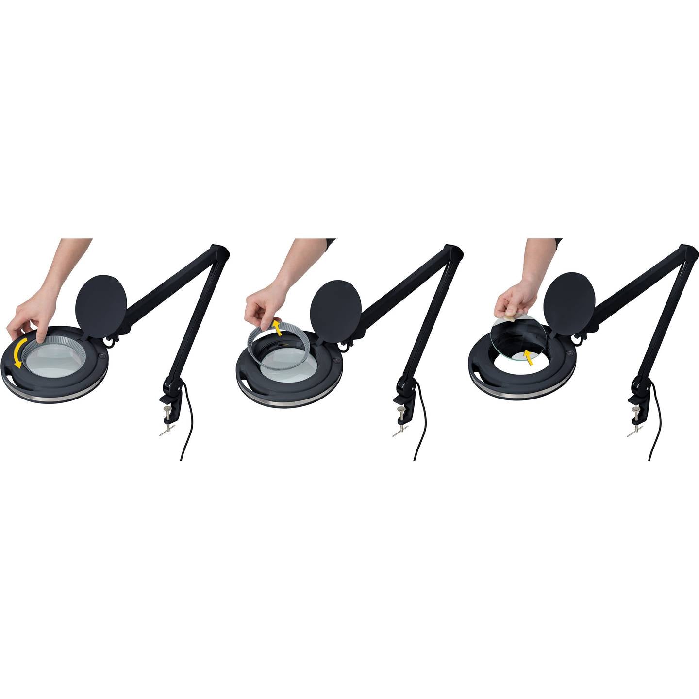 TOOLCRAFT LED-LUPENLEUCHTE 5 Zoll 1,75-fach Vergrößerung Tischklemme Schwarz - 4064161188621