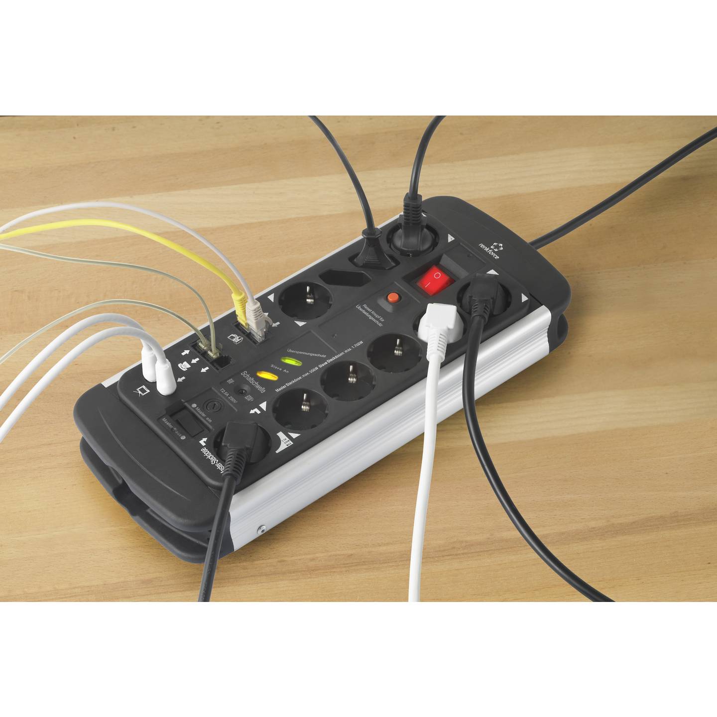 Renkforce Master/Slave-Steckdosenleiste 10-fach Aluminium 1,5m - 4016138950359