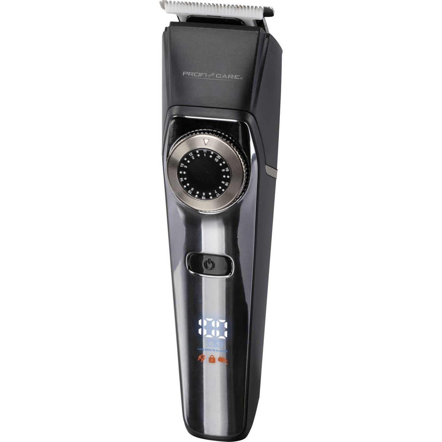 Profi Care Haar- und Bartschneidemaschine Trimmer Chrom-Schwarz USB Ladefunktion - 4006160131314