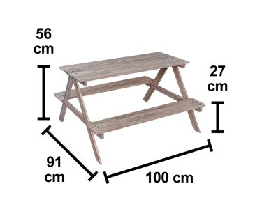 Kinder-Picknicktisch Akazie FSC Gartenmöbel Tisch mit 2 Bänken für Kinder - 4007873338151