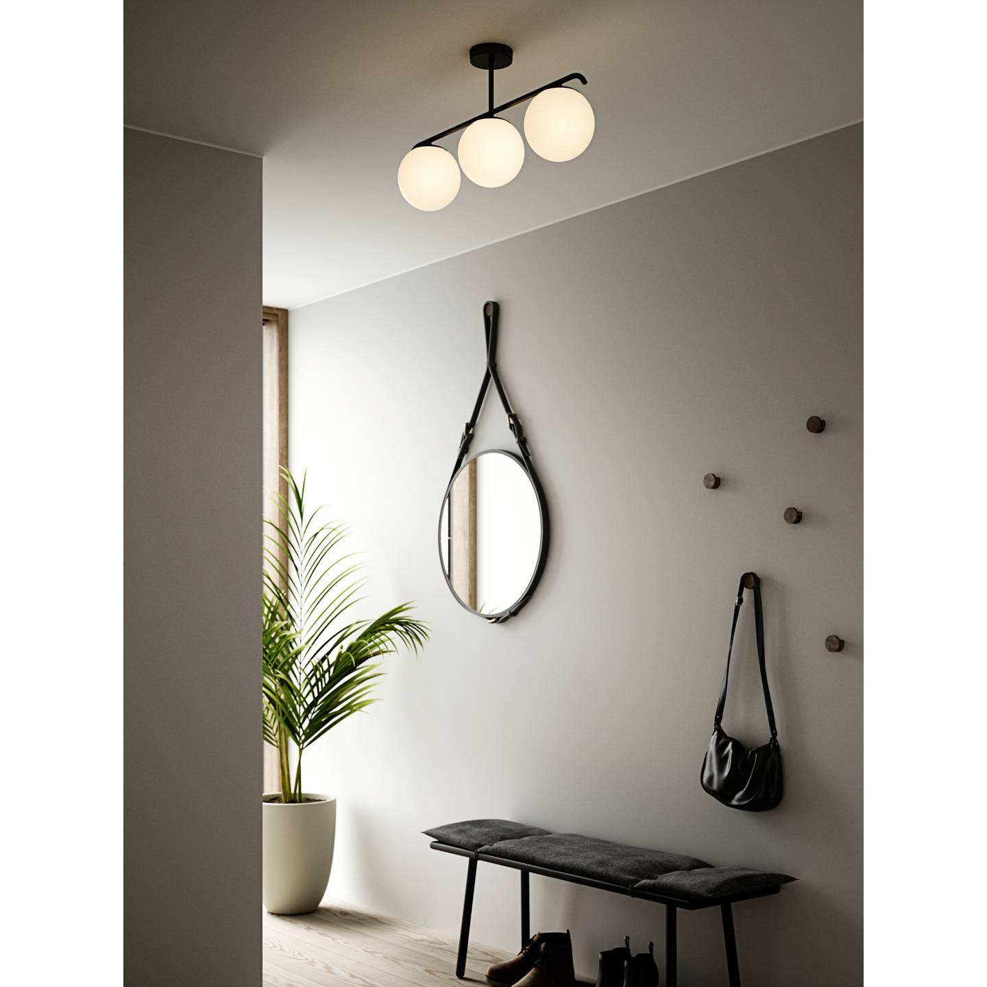 Nordlux Deckenlampe Grant Deckenlampe Lampe Leuchte Licht Schwarz Opalglas Deko - 5704924001130