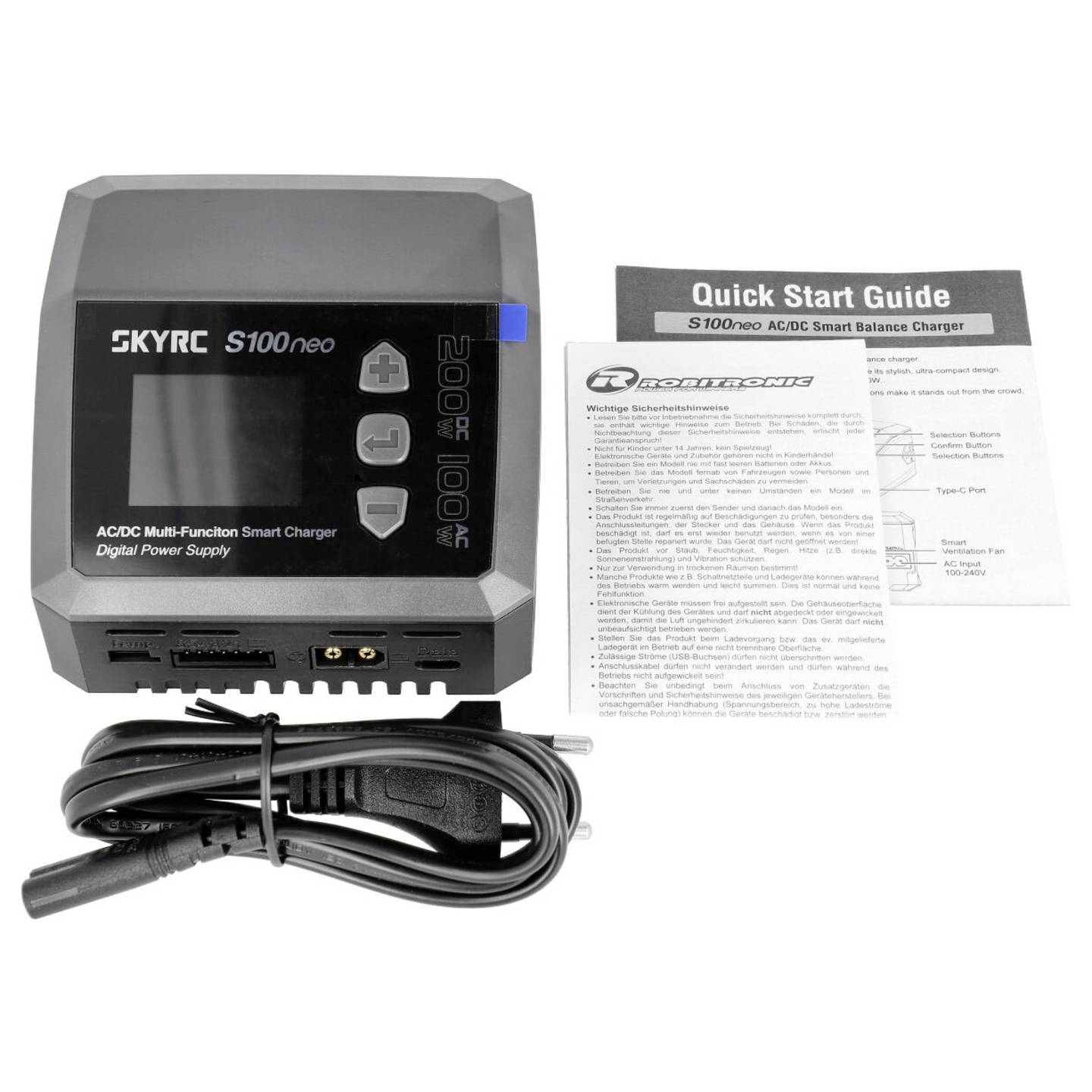 SkyRC Ladegerät Ladestation Akkuladegerät S100 Neo LiPo Netzteil Modellbau 6s - 6930460008367
