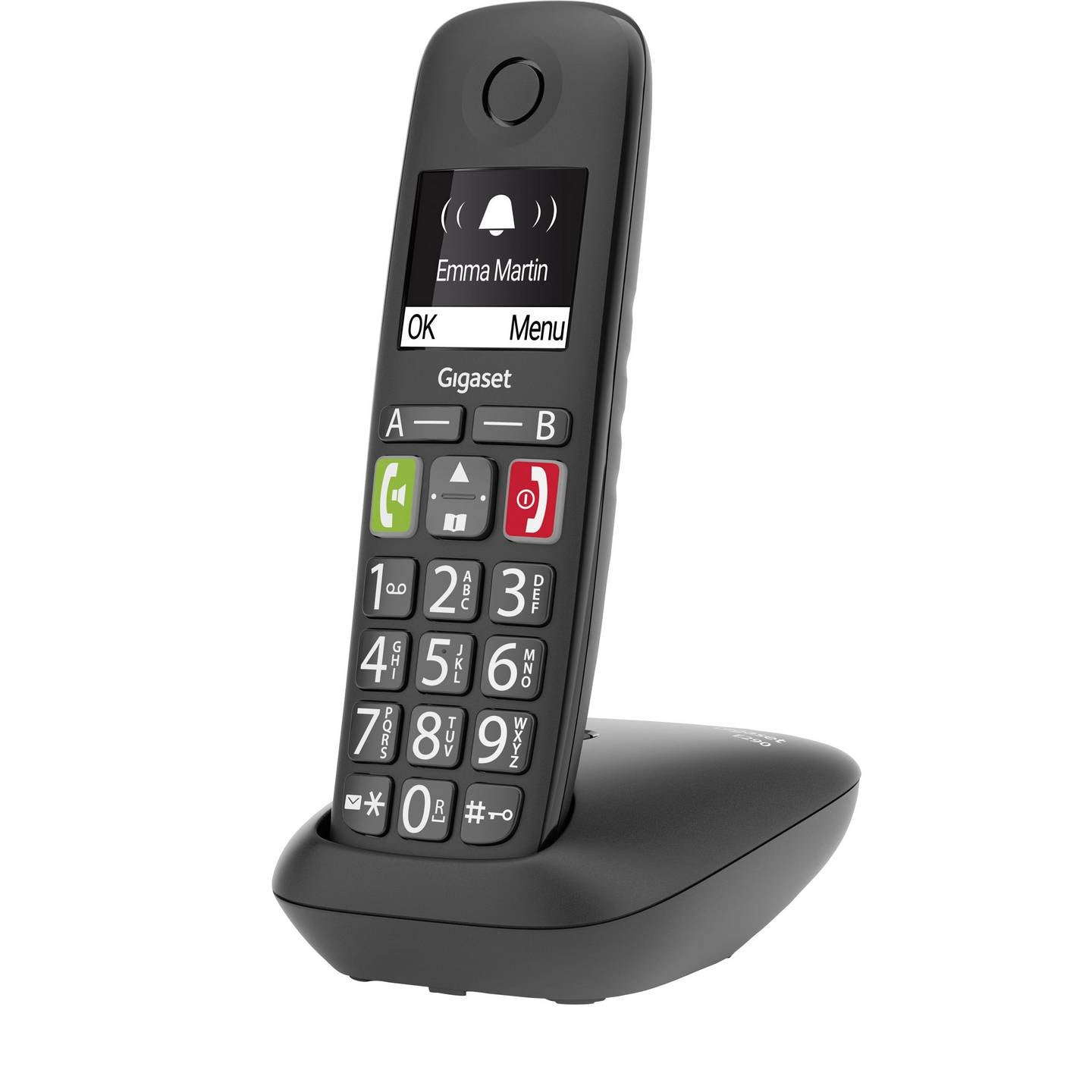 Gigaset Schnurloses Telefon E290 DECT Telefon Babyphone Freisprechen schwarz - 4250366856032