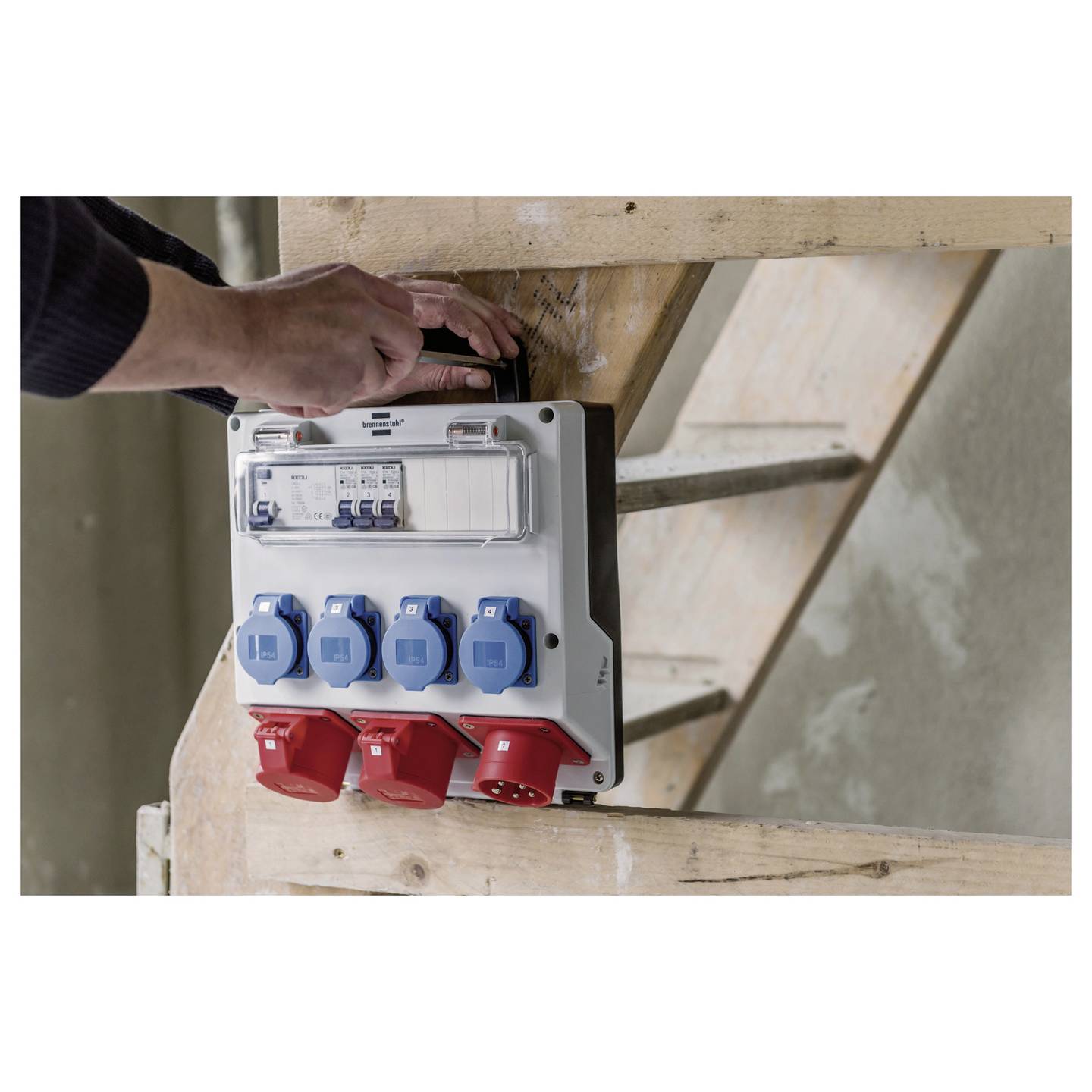 Brennenstuhl CEE Stromverteiler 1154890010 400V 16A 3-fach CEE Kupplung IP44 - 4007123644292