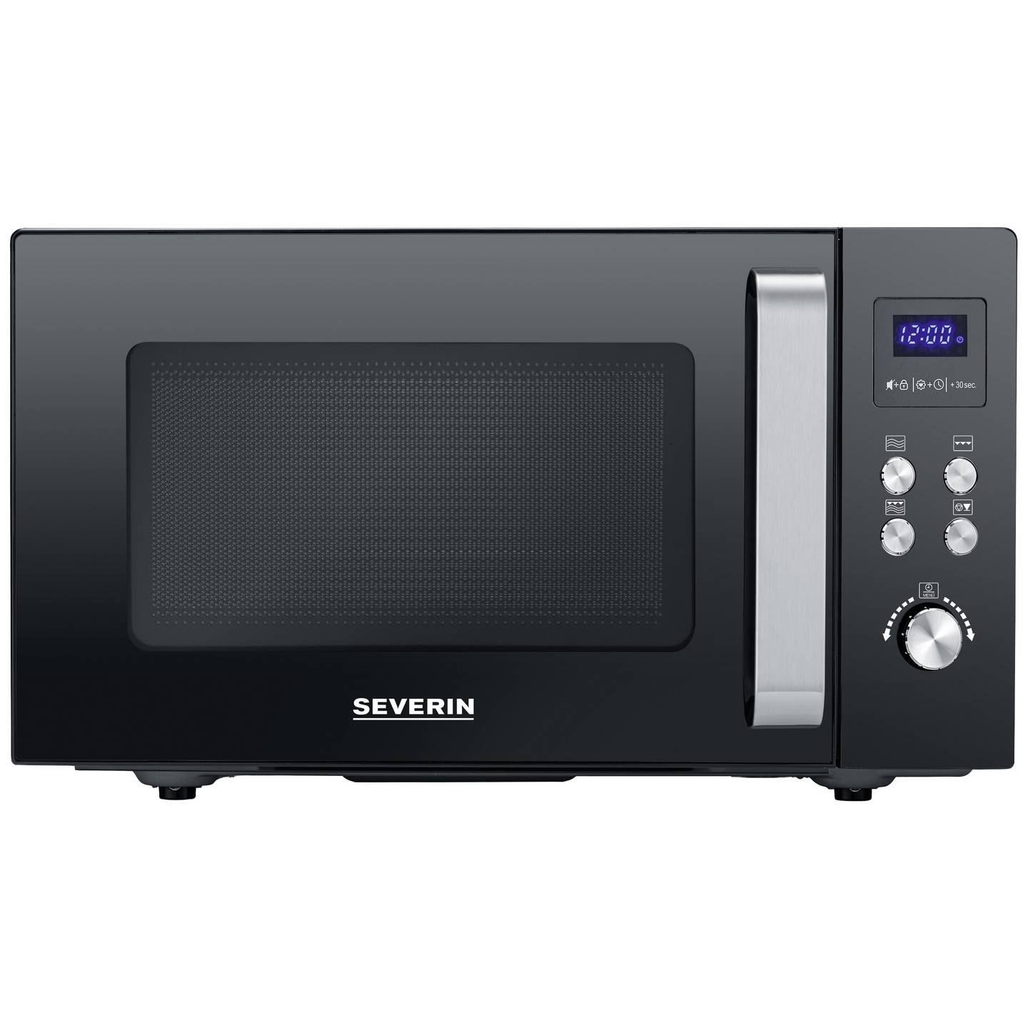 Severin MW Mikrowelle Schwarz Edelstahl 900 W Grillfunktion flacher Glasboden - 4008146037610