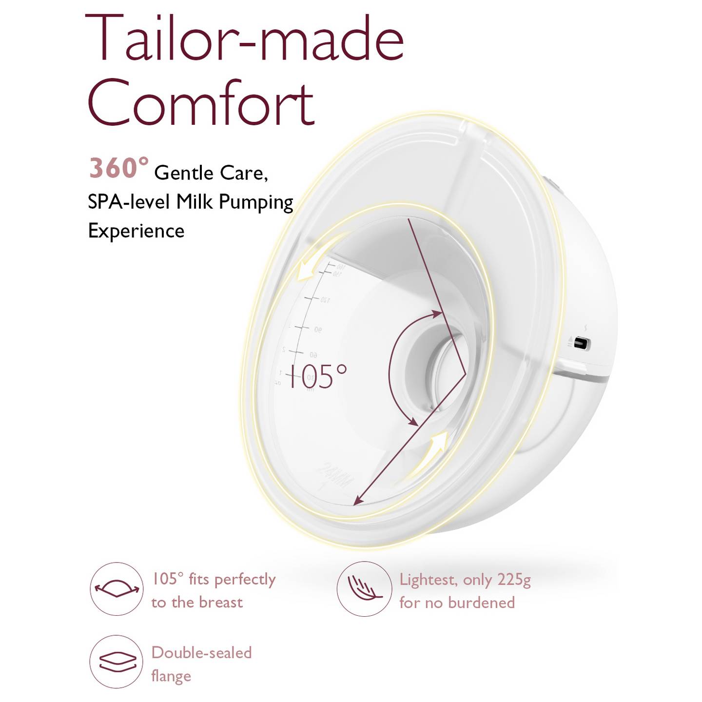 Momcozy Milchpumpe M5 Doppel Milchabgabe tragbar grau 3 Modi 9 Stufen - 0647168301428